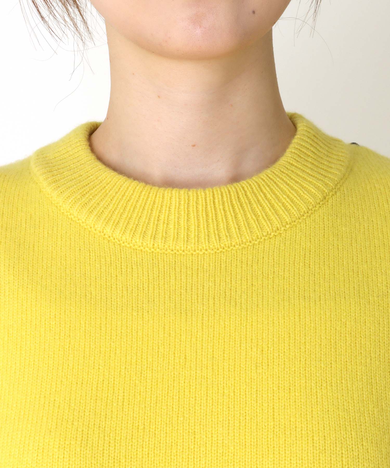 エアウール配色シームラインニット