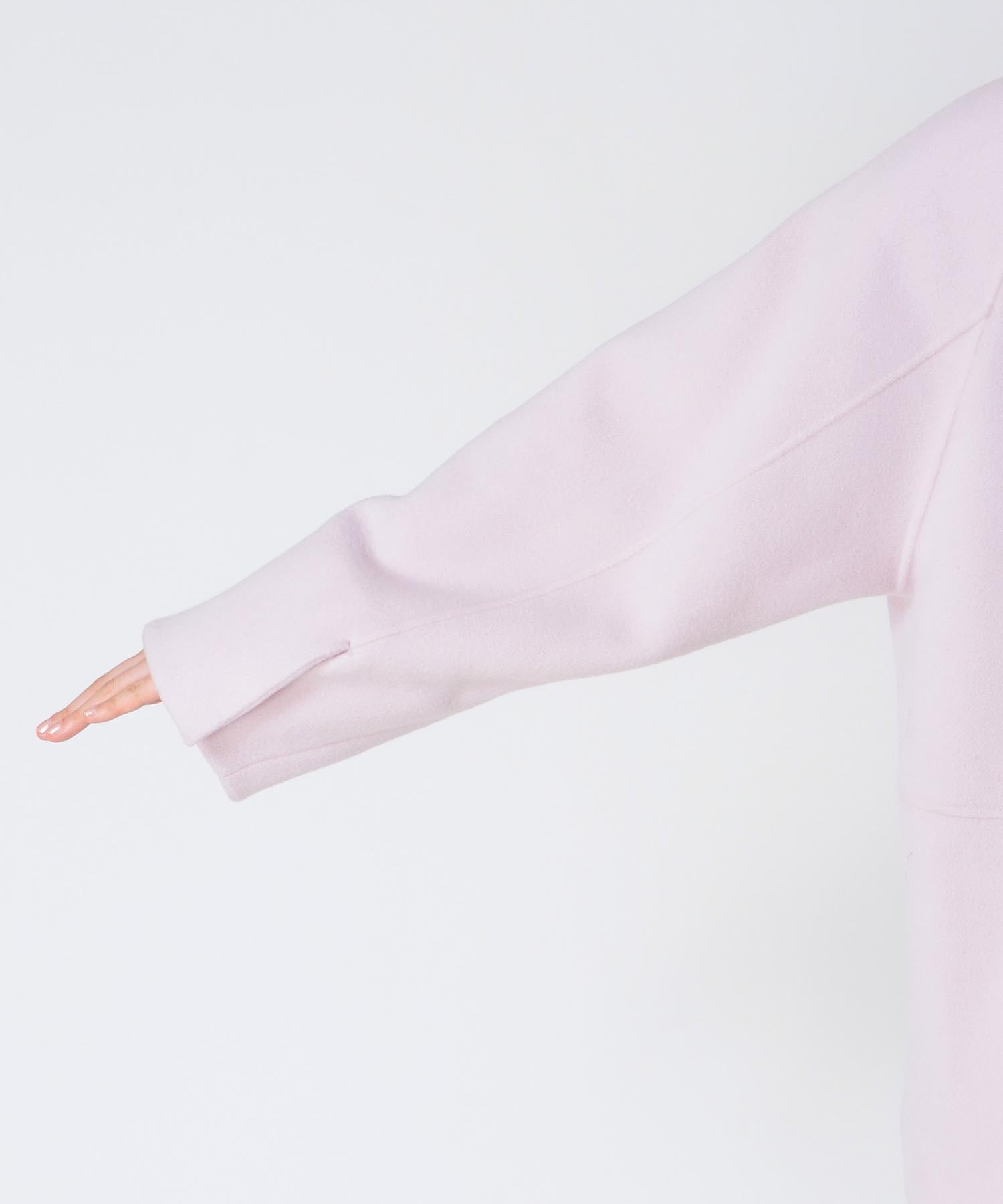 シャルム加工ウールノーカラーショートコート