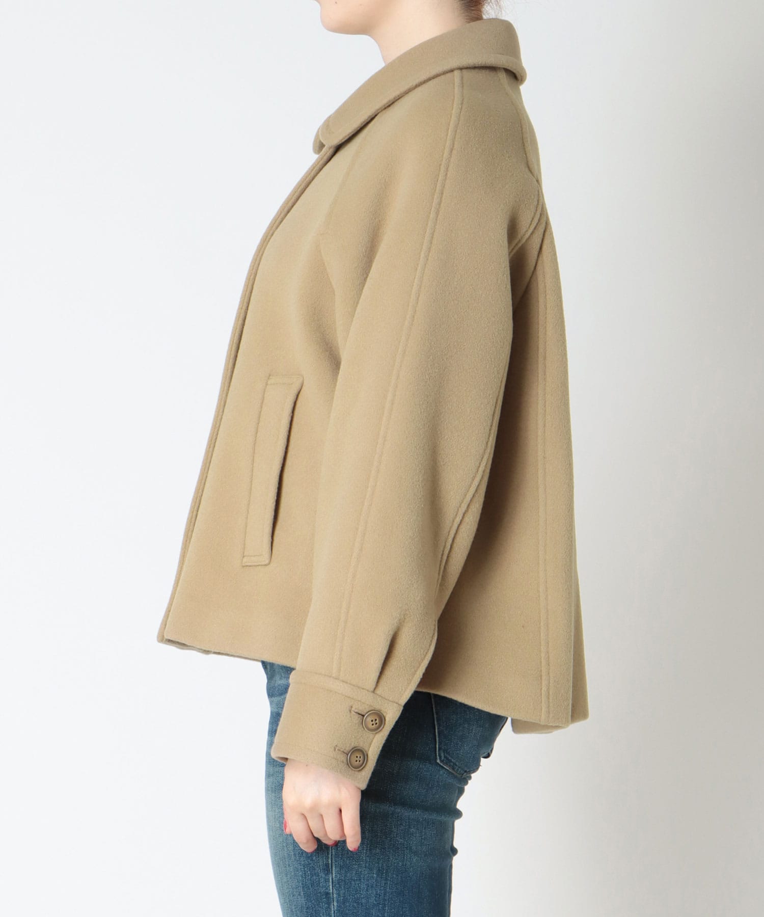 定価24万 32PARADIS サイドジップボリュームコート アンゴラ キャメル