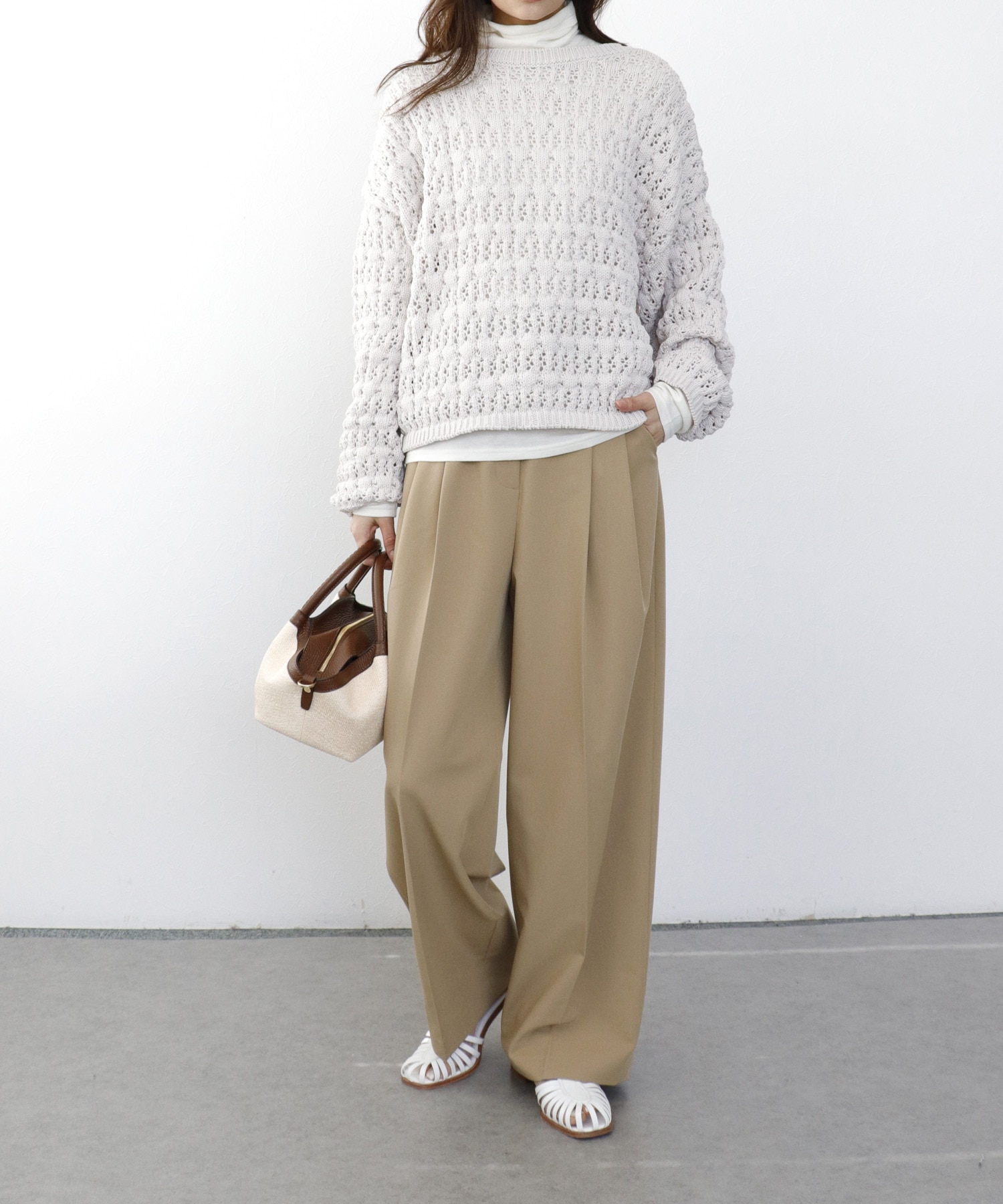 ツイミーツイルストレートワイドパンツ