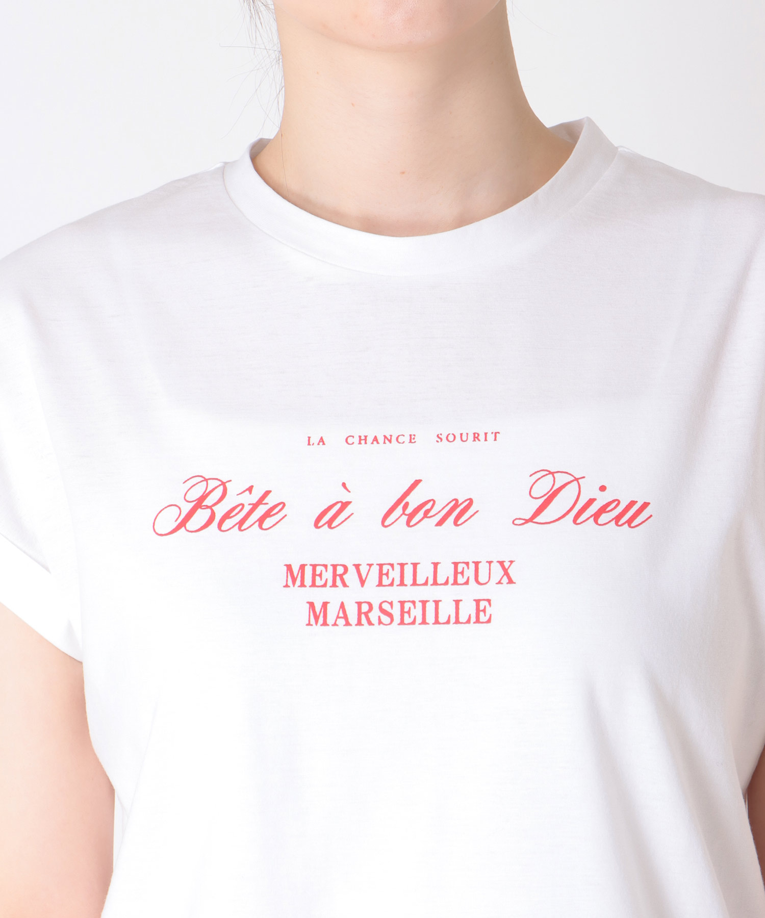 ロールアップスリーブロゴTシャツ