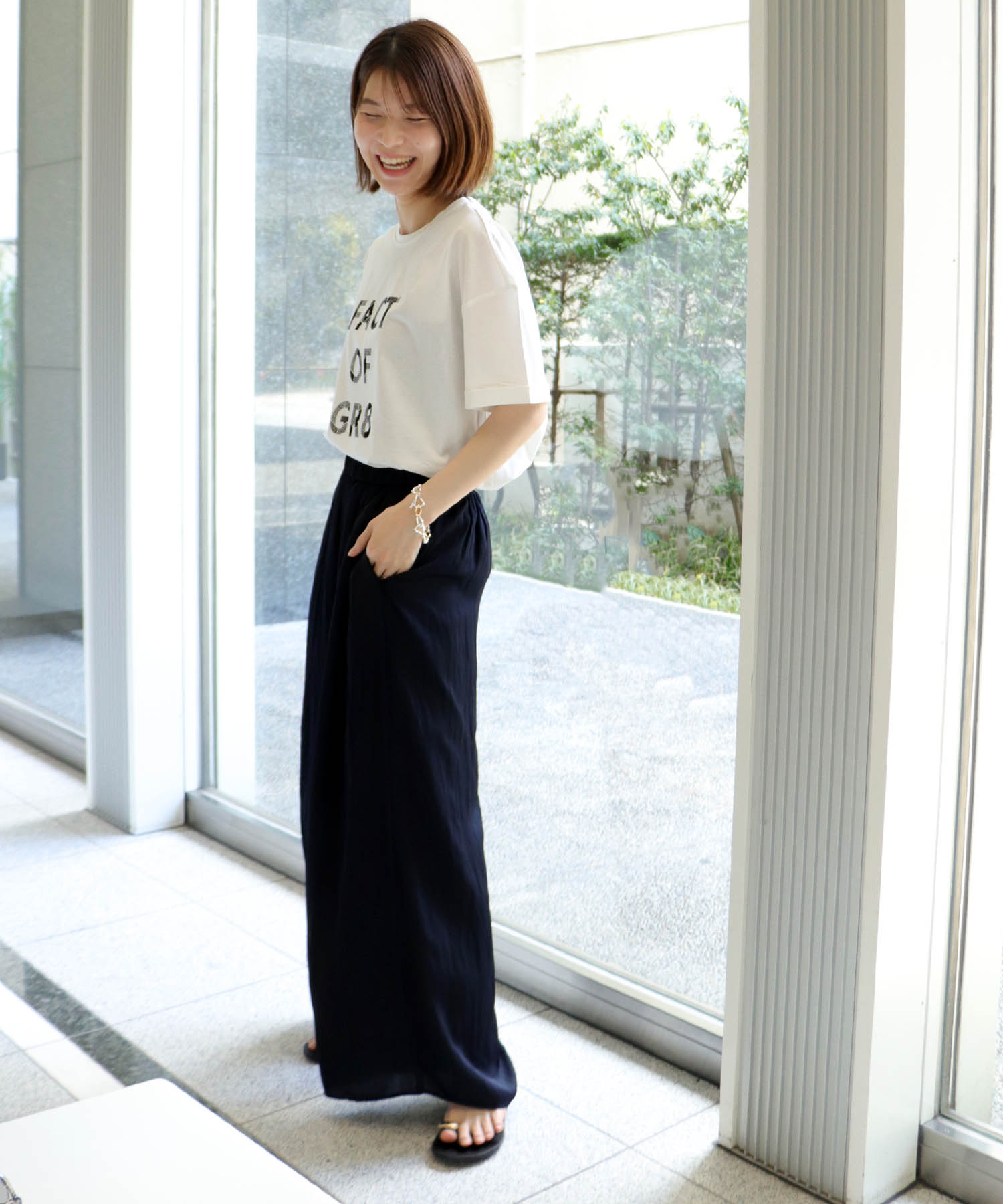 【追加】ナイルサテンプリーツ見えワイドパンツ