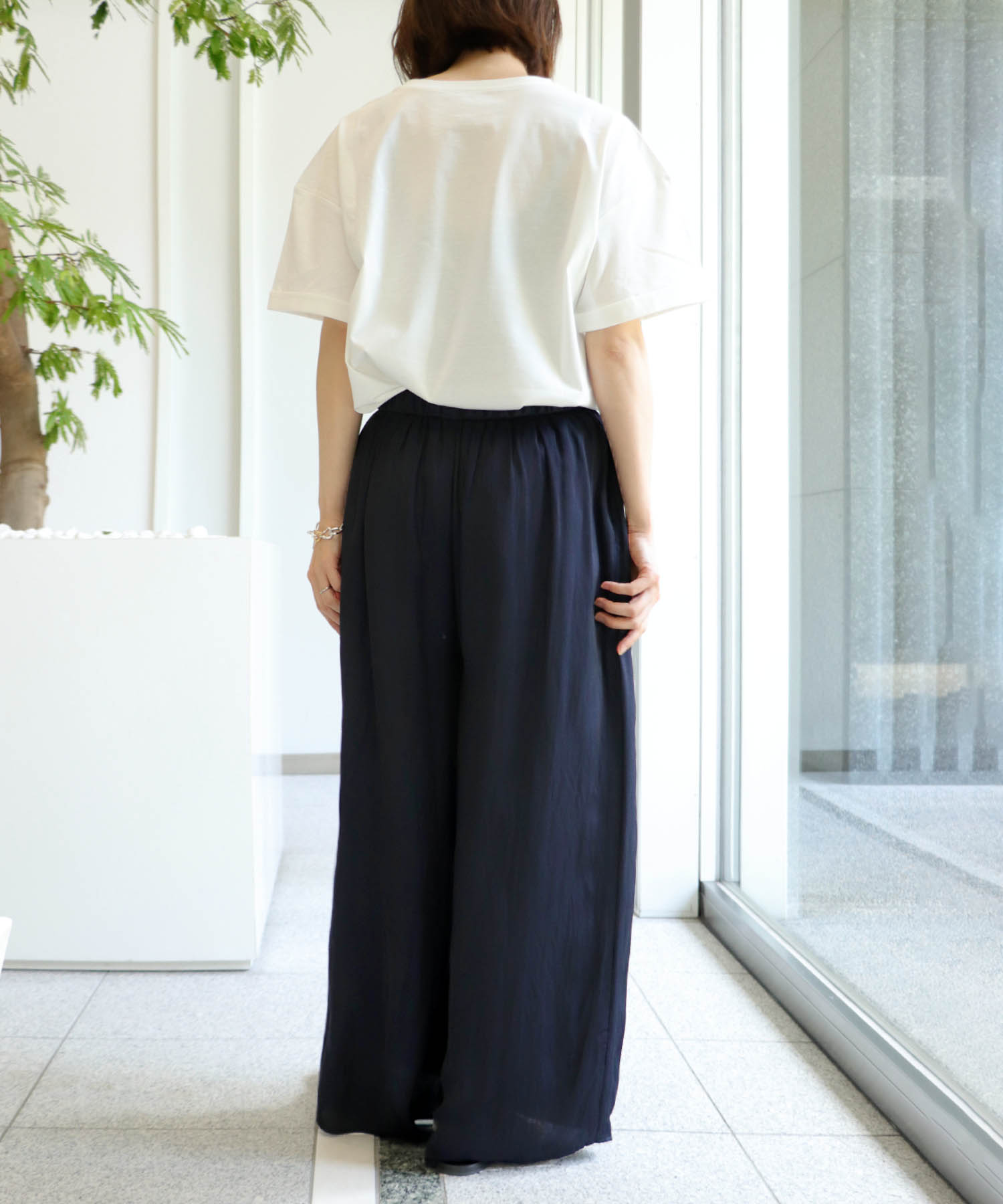【追加】ナイルサテンプリーツ見えワイドパンツ