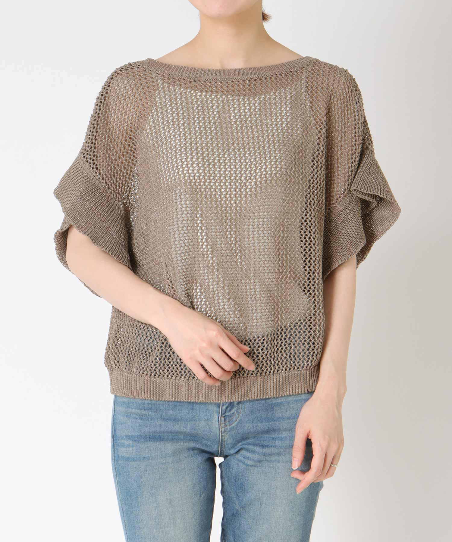 前後2wayギマラッフルスリーブニット