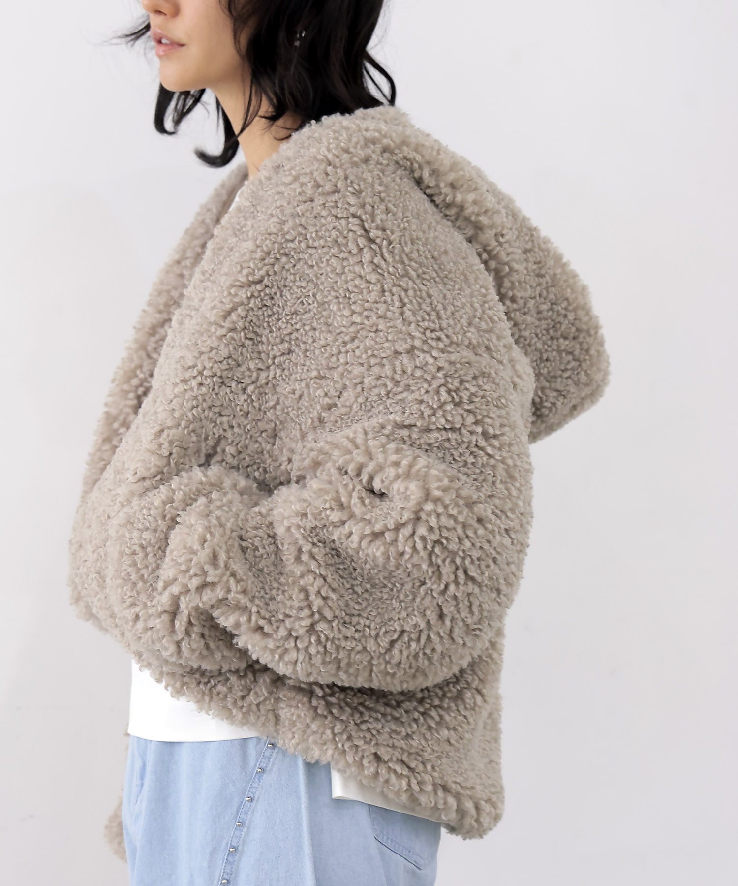 ミミクリーシープファーフードブルゾン