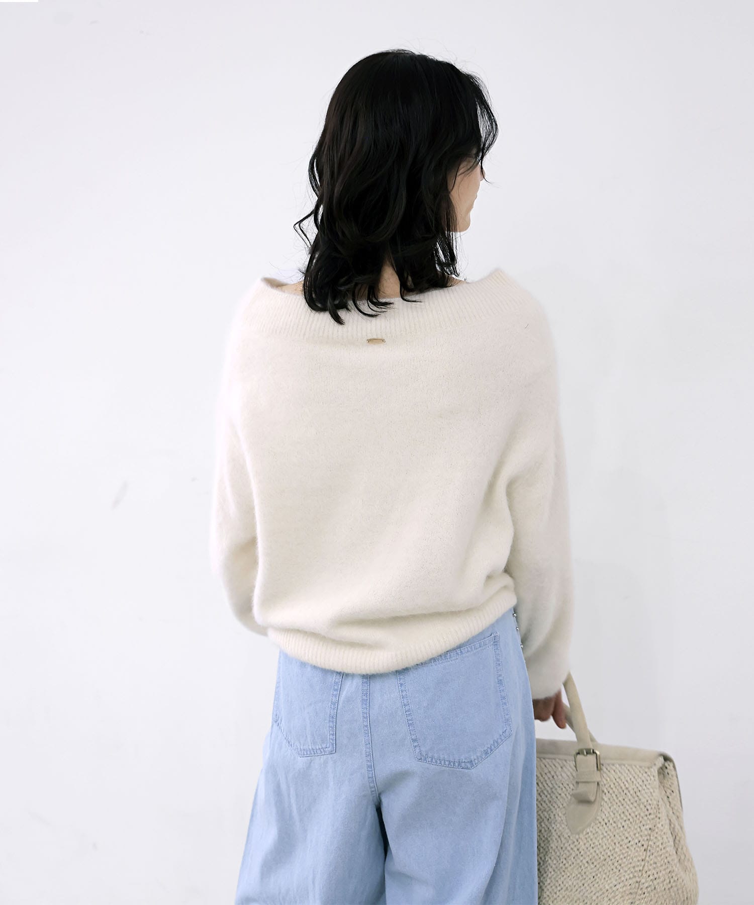 【8月28日予約販売】フォックスカシミヤ オフショルダープルオーバー