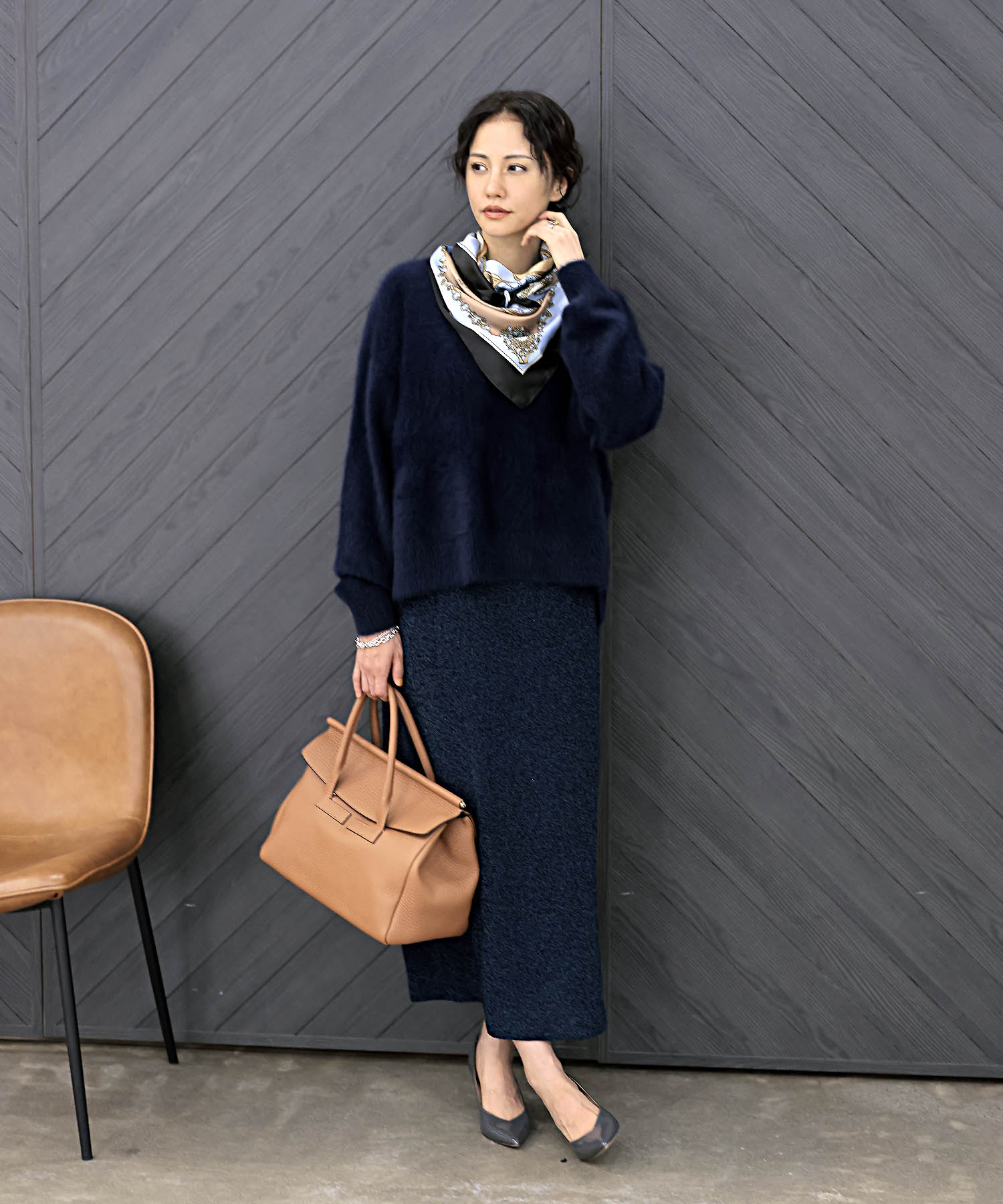 【8月28日予約販売】フォックスカシミヤ Vネックプルオーバー