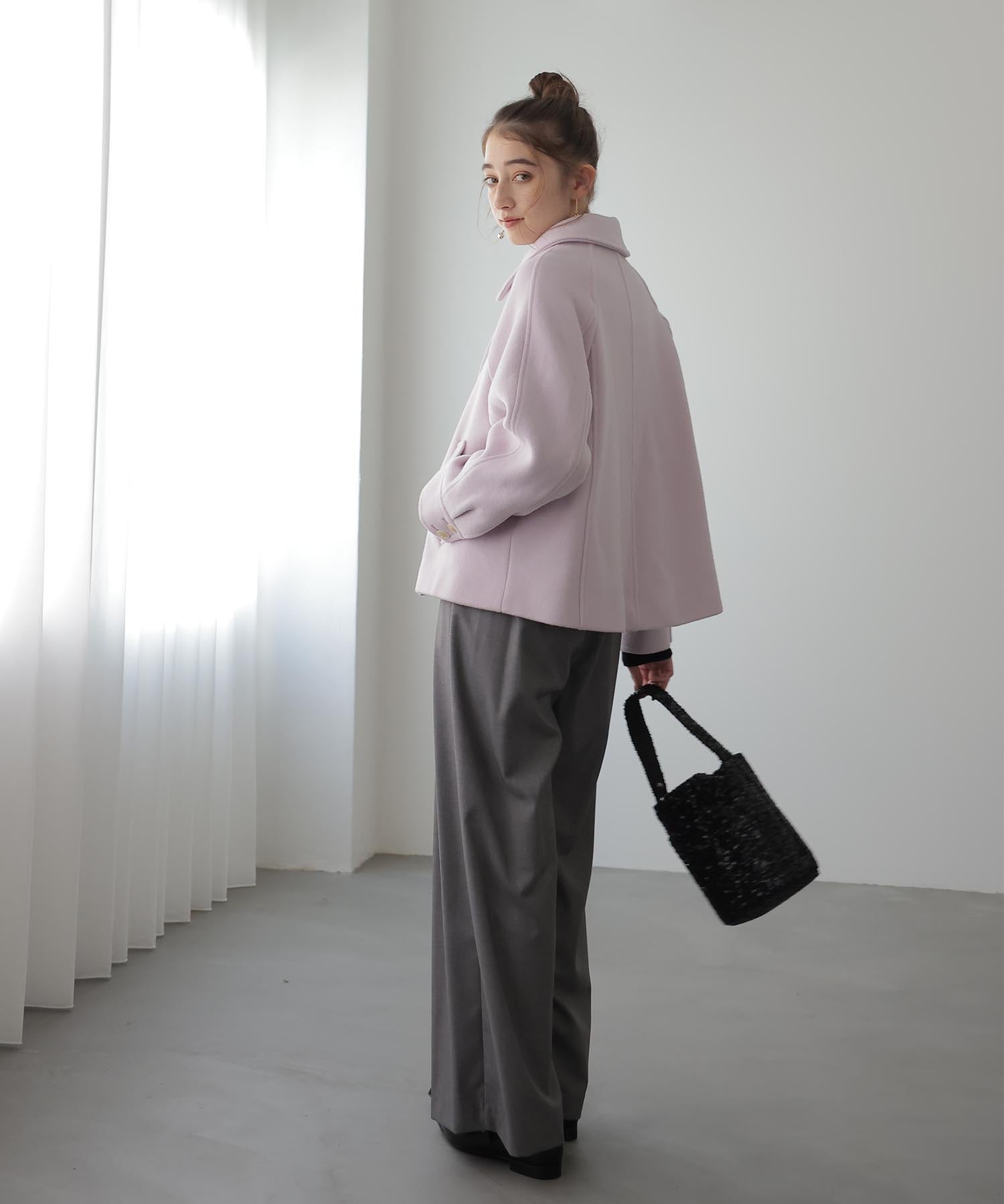 【10月16日予約販売】シャルム加工ウールショートPコート
