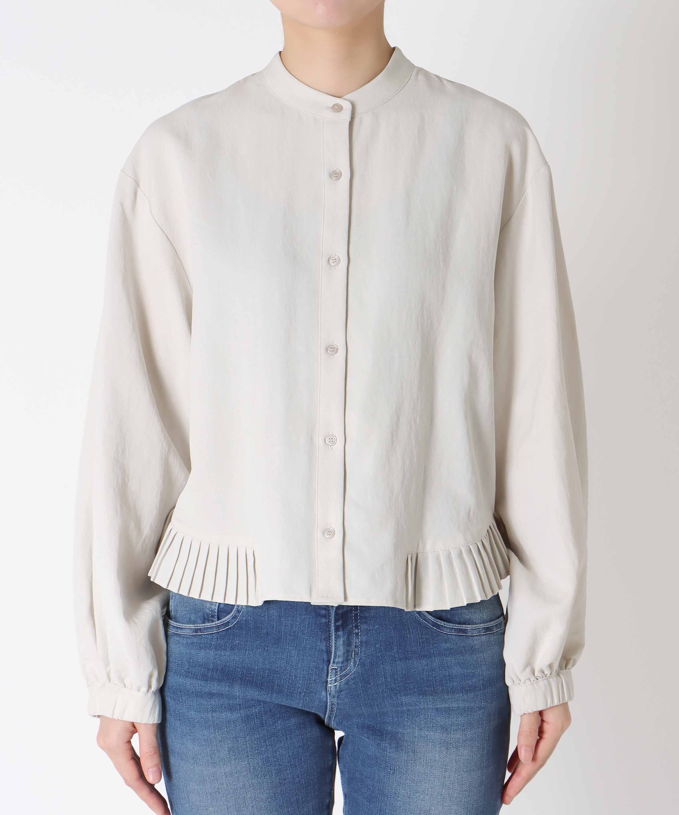 プリーツディティールブラウス