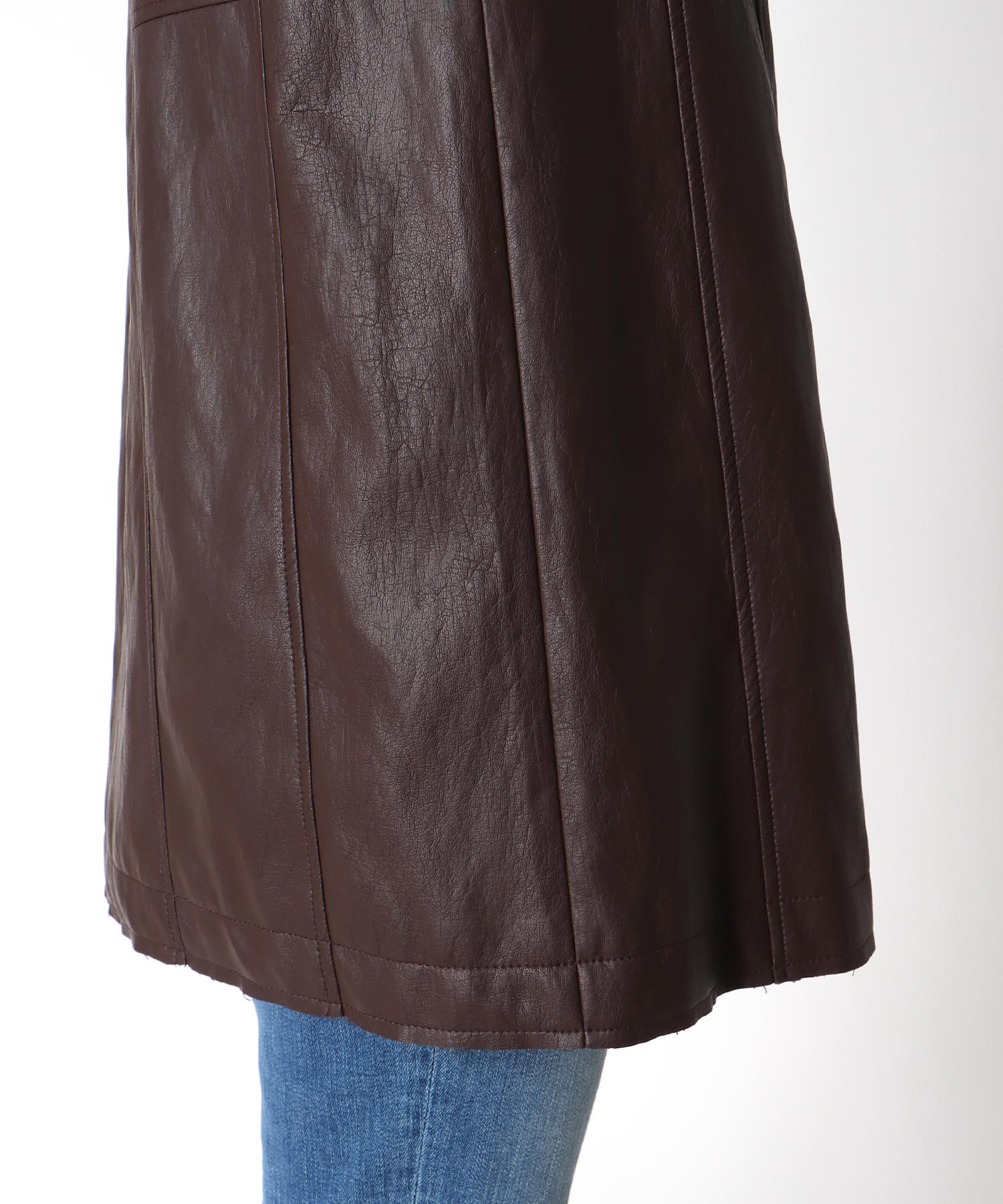 フェイクレザー切替ベスト