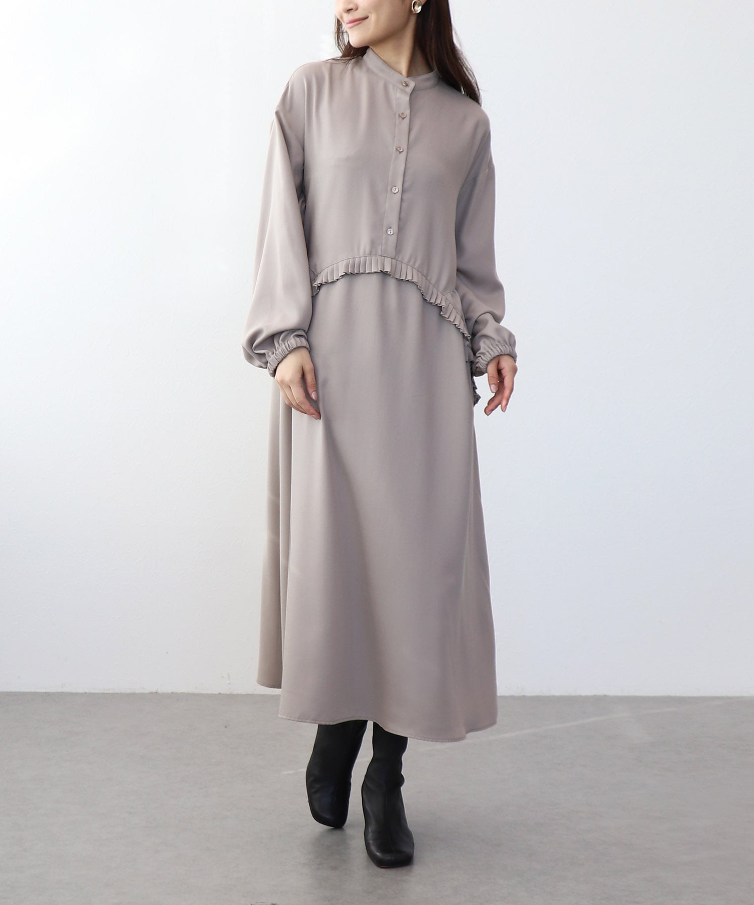 ヘムプリーツワンピース