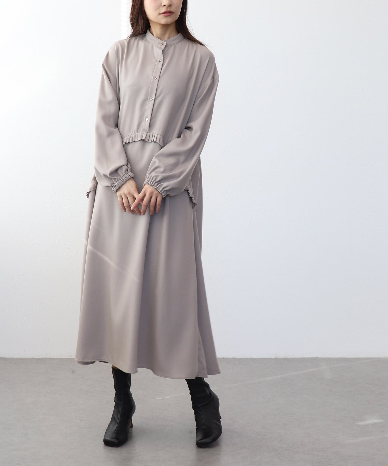 ヘムプリーツワンピース