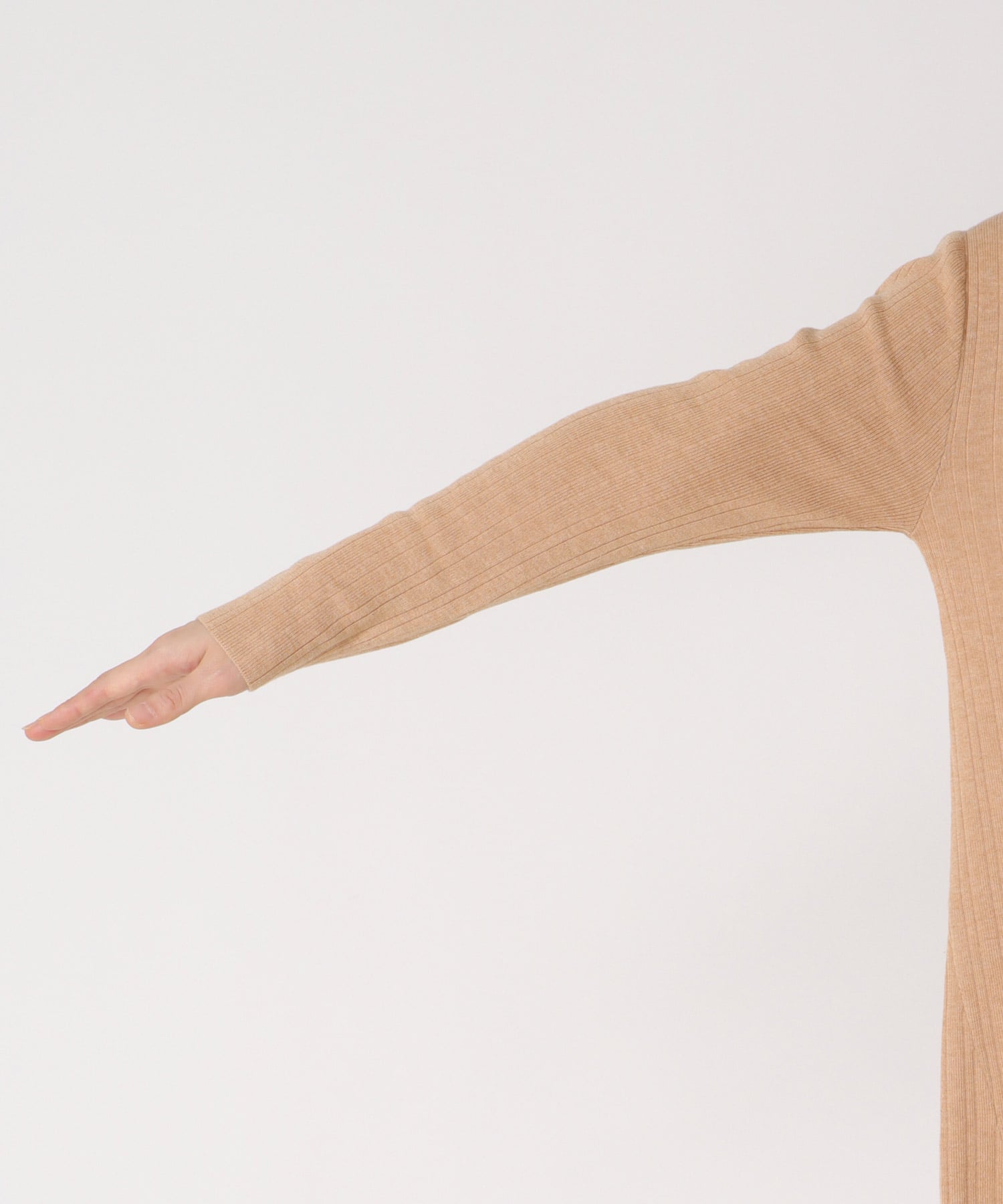 カシミヤ混バイカラーAラインワンピース