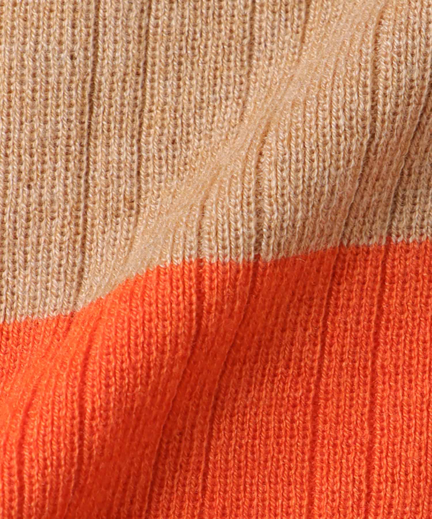 カシミヤ混バイカラーAラインワンピース