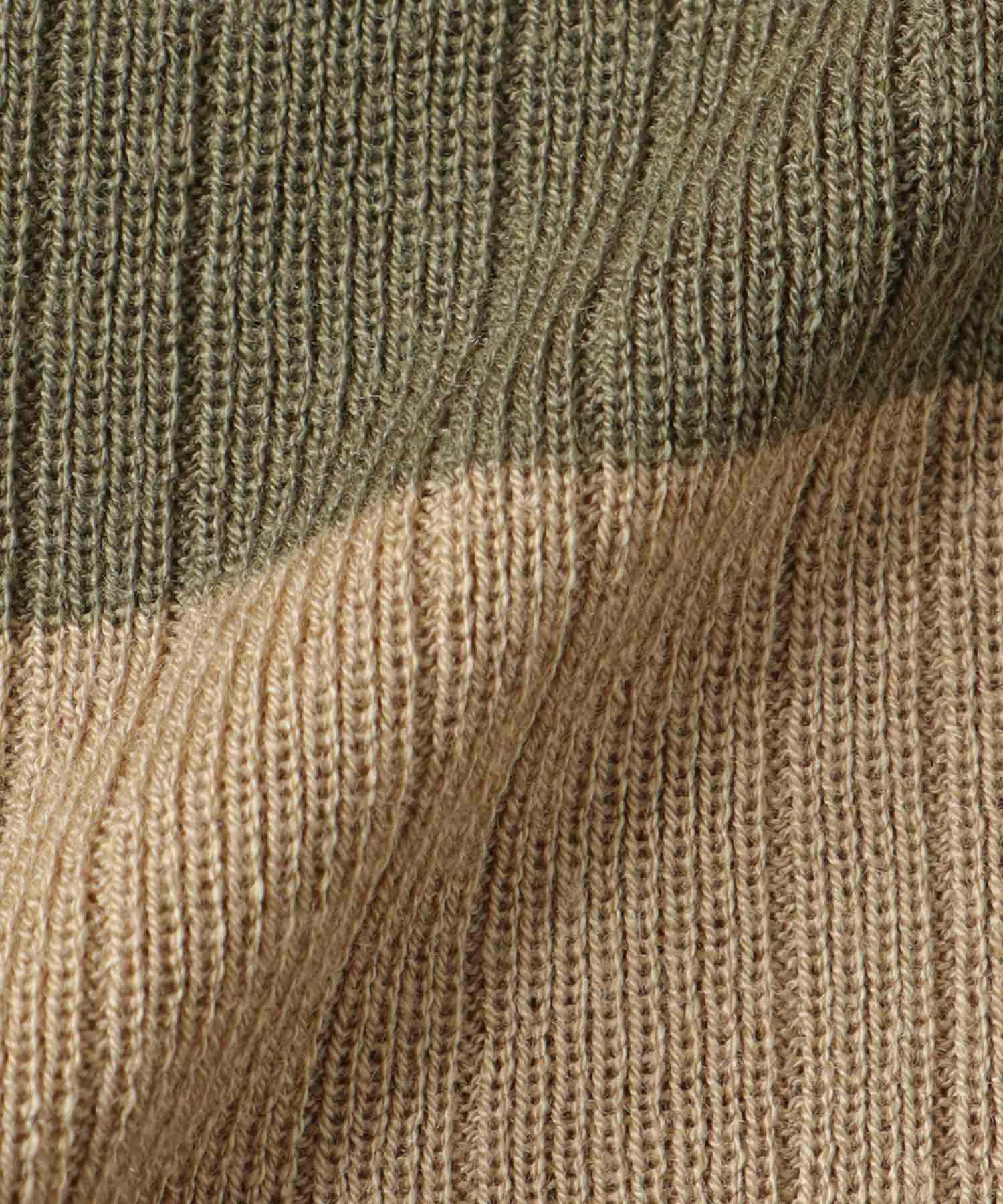 カシミヤ混バイカラーAラインワンピース