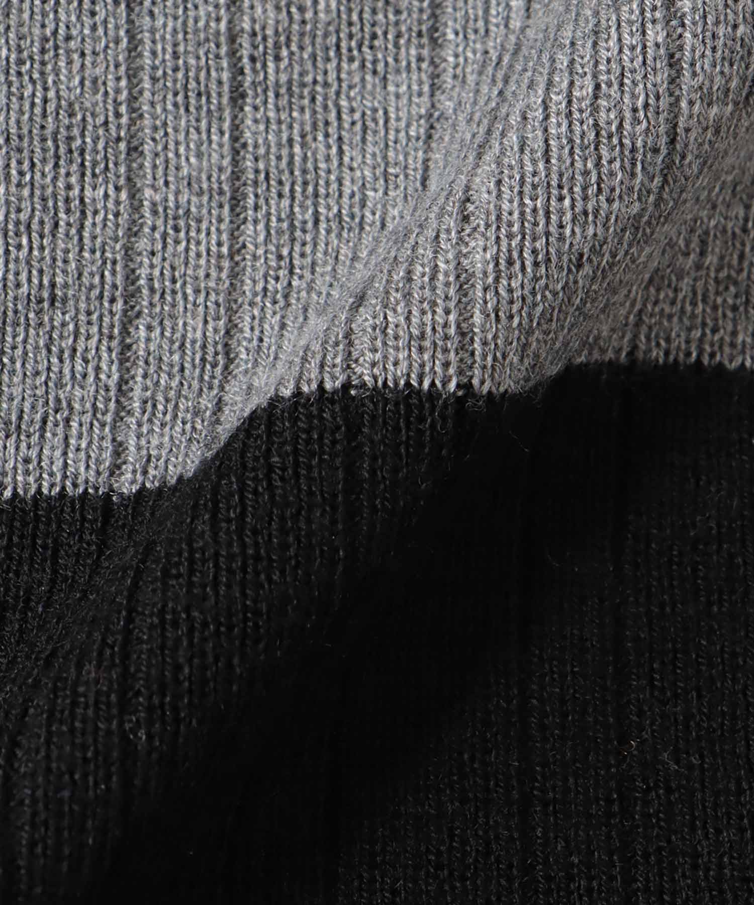 カシミヤ混バイカラーAラインワンピース