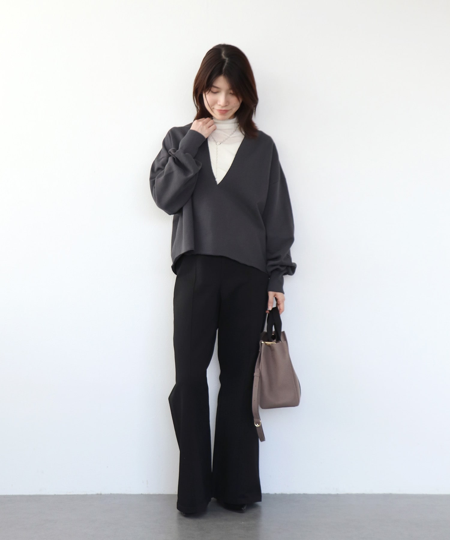 楽ちん綺麗めニットパンツ