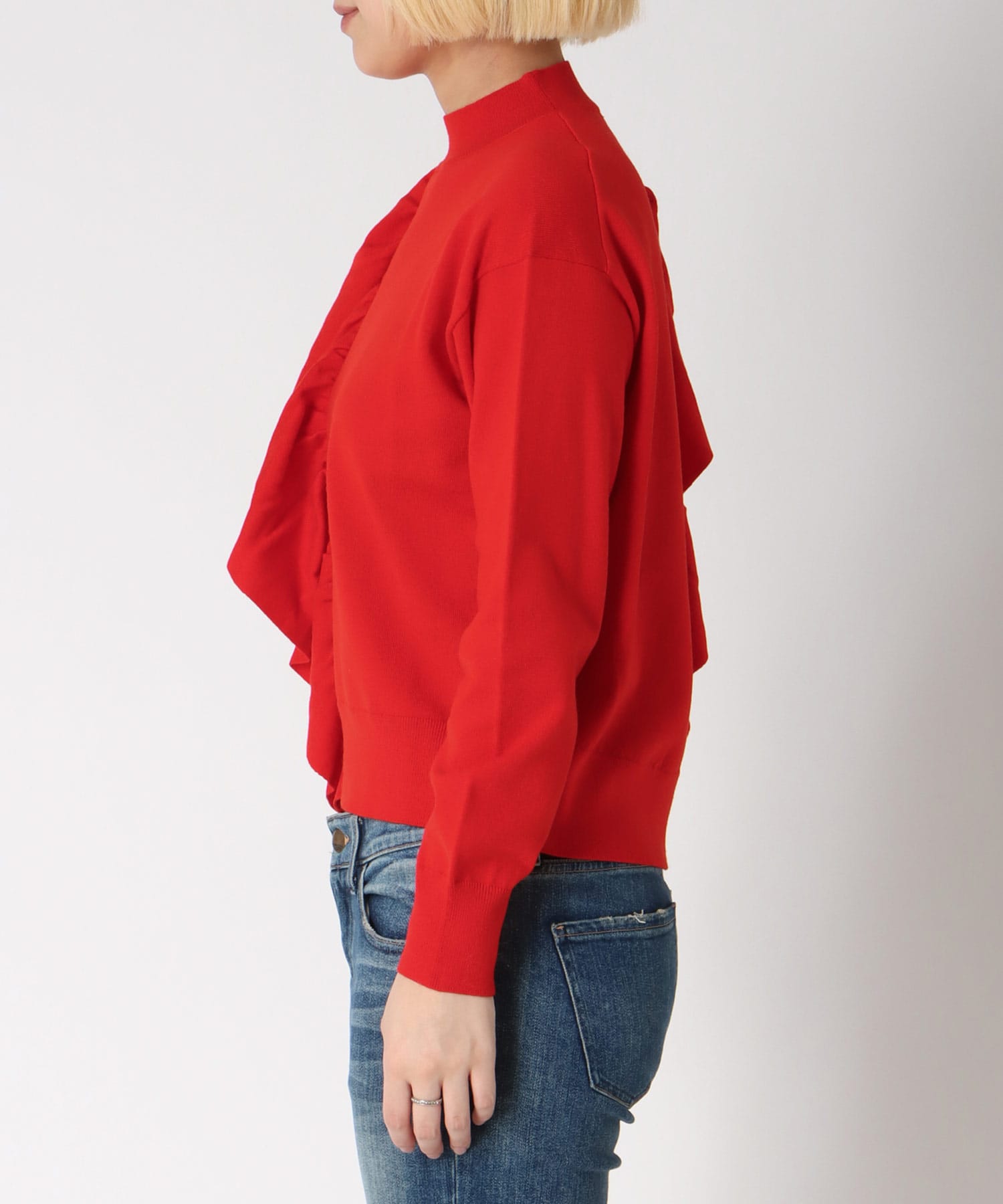 ショルダーラッフルプルオーバー