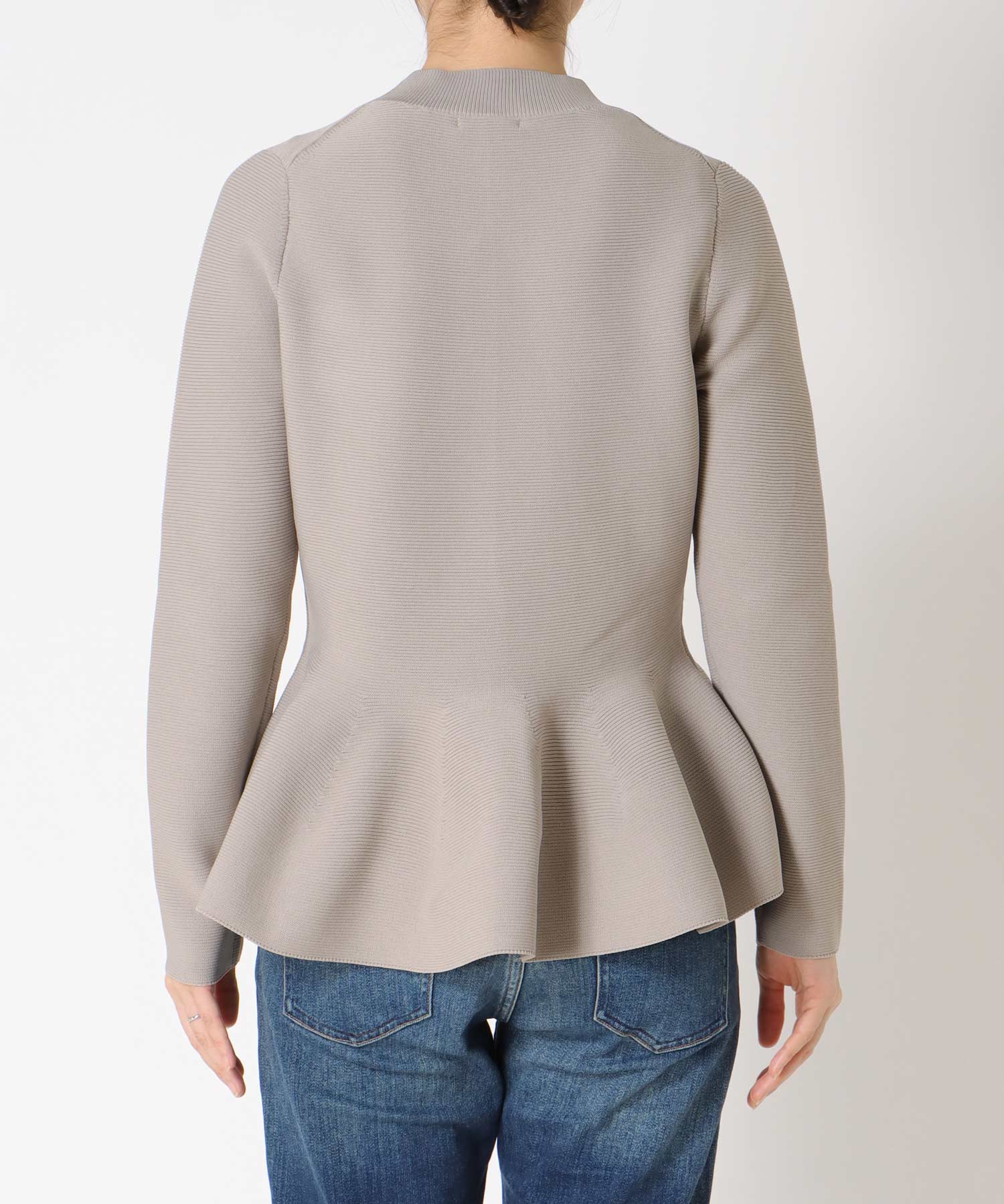 ヘムフレアーハイネックニット