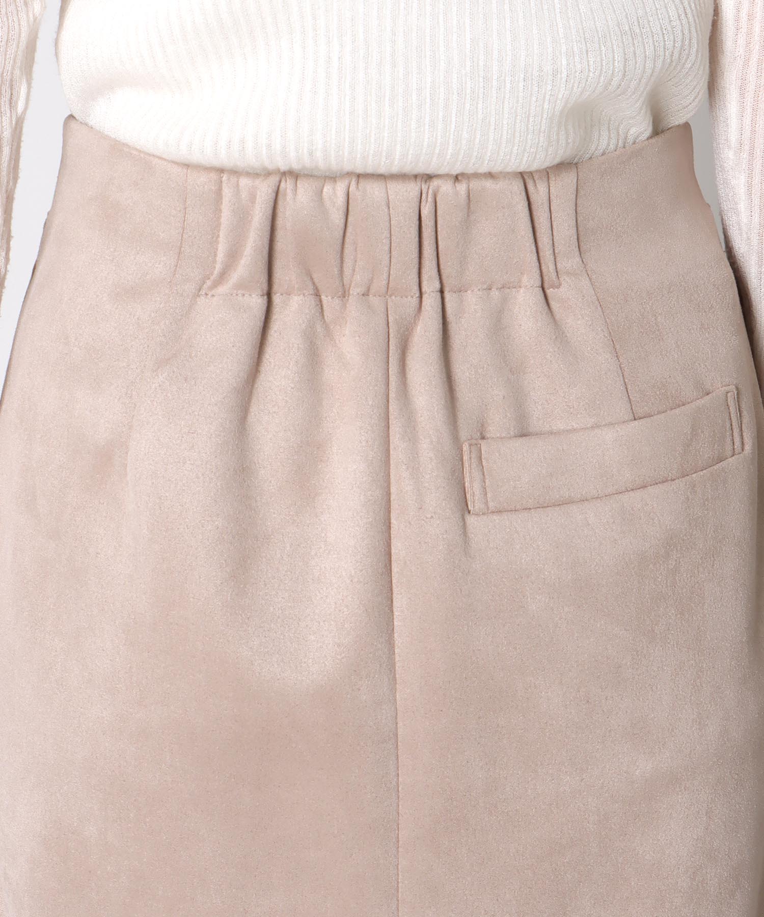 ストレッチスエード フロントZIPスカート