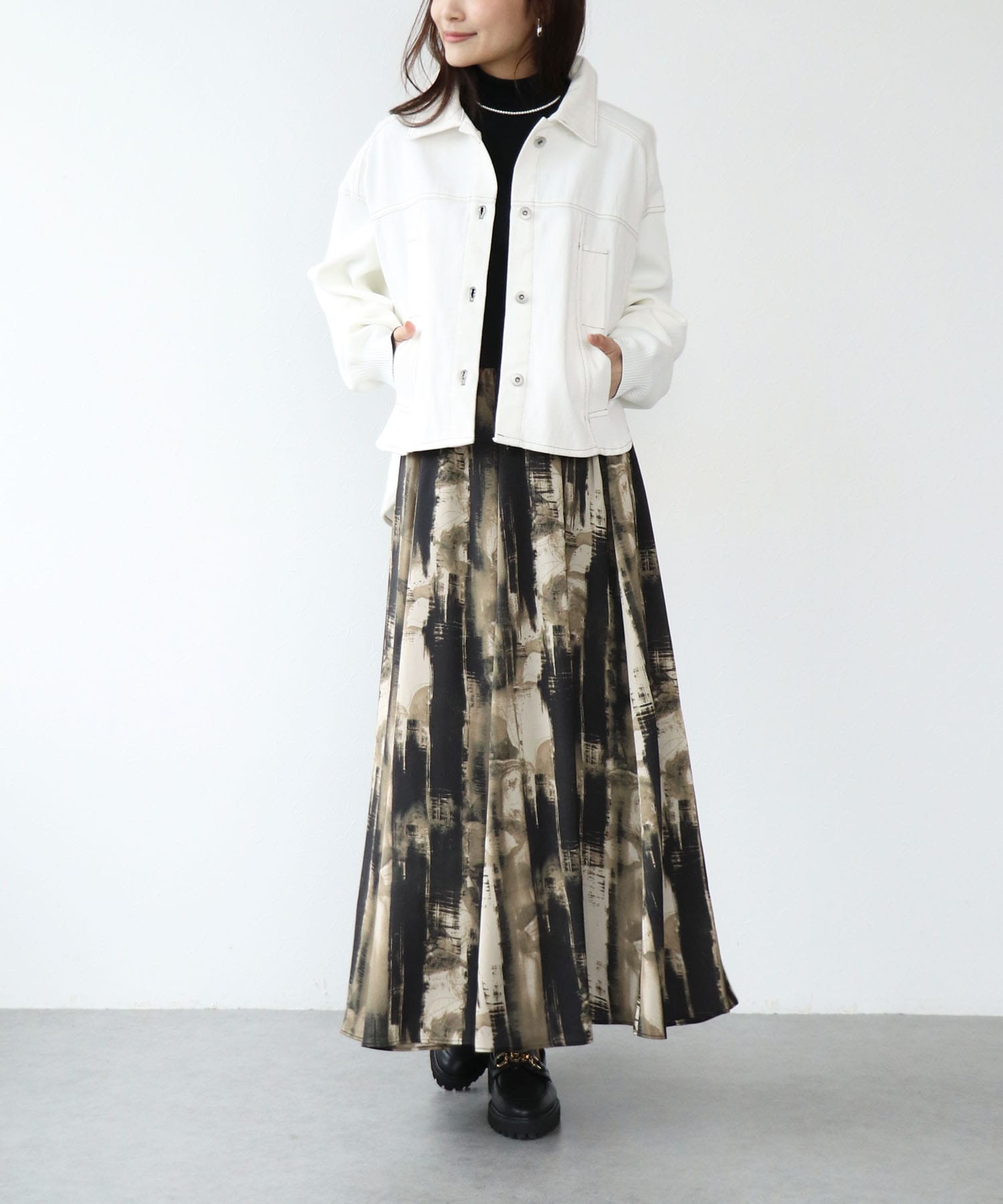 アートプリントAラインスカート