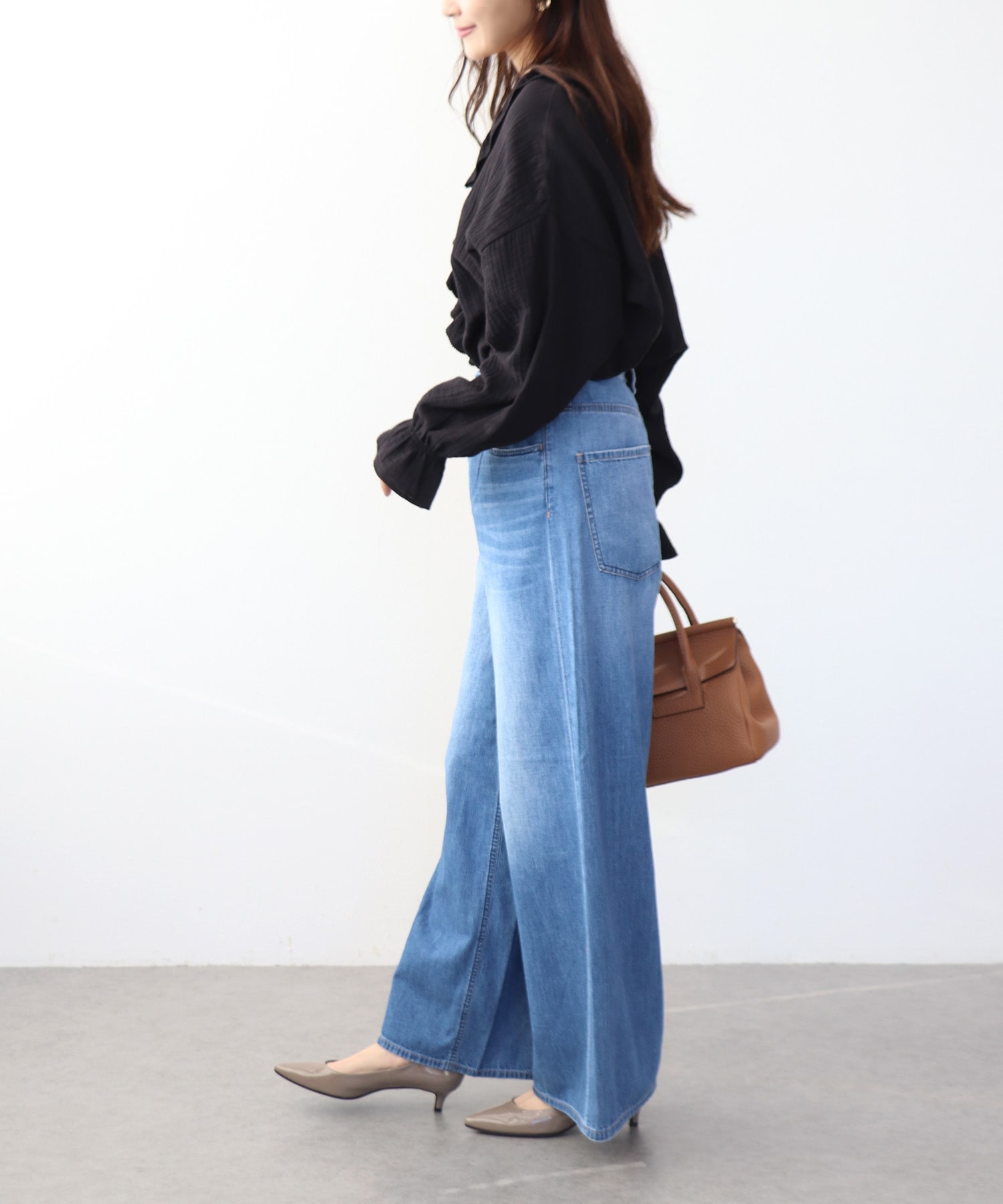 ダブルガーゼフリルブラウス