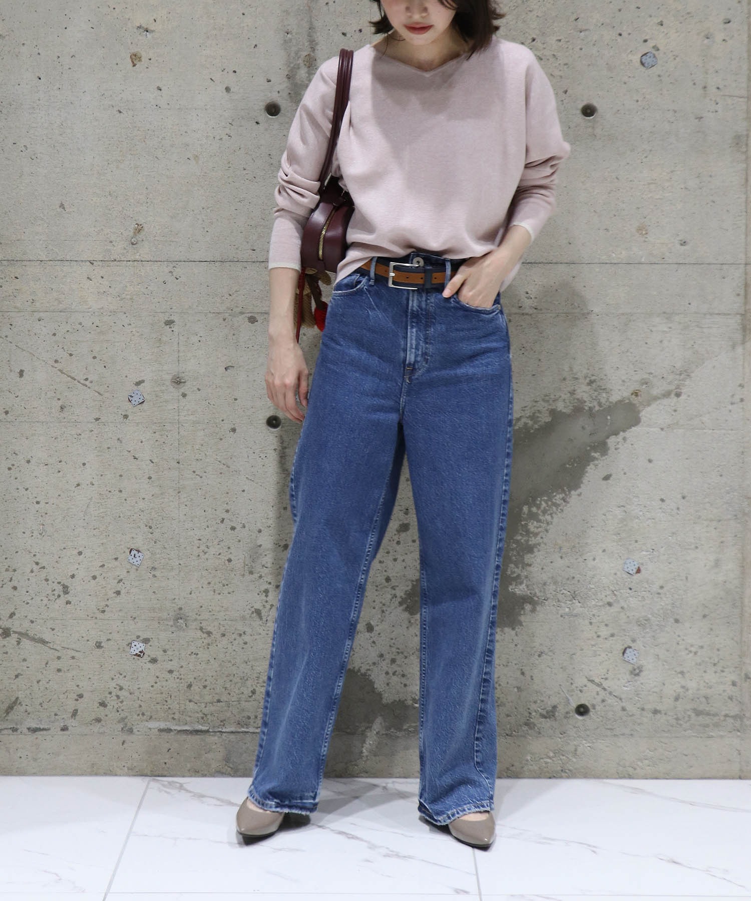 ラメ糸前後2wayドルマンニット