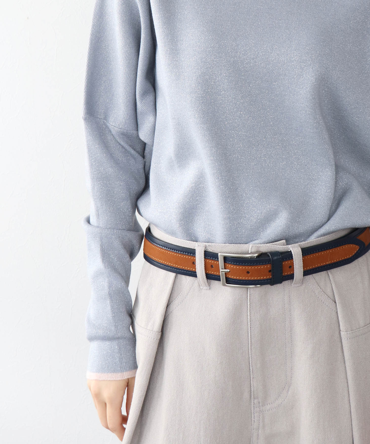 ラメ糸前後2wayドルマンニット