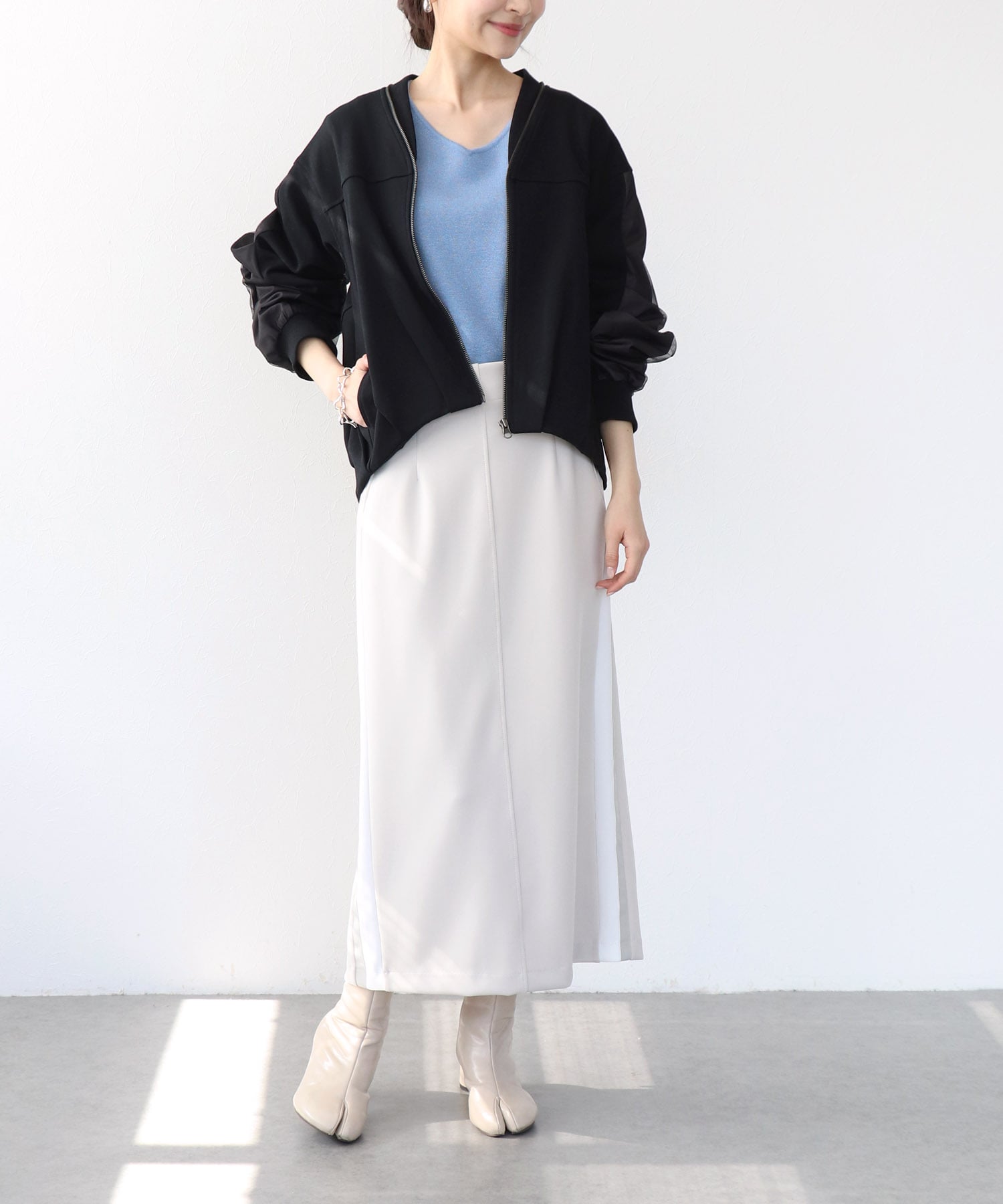 ラメ糸前後2wayドルマンニット