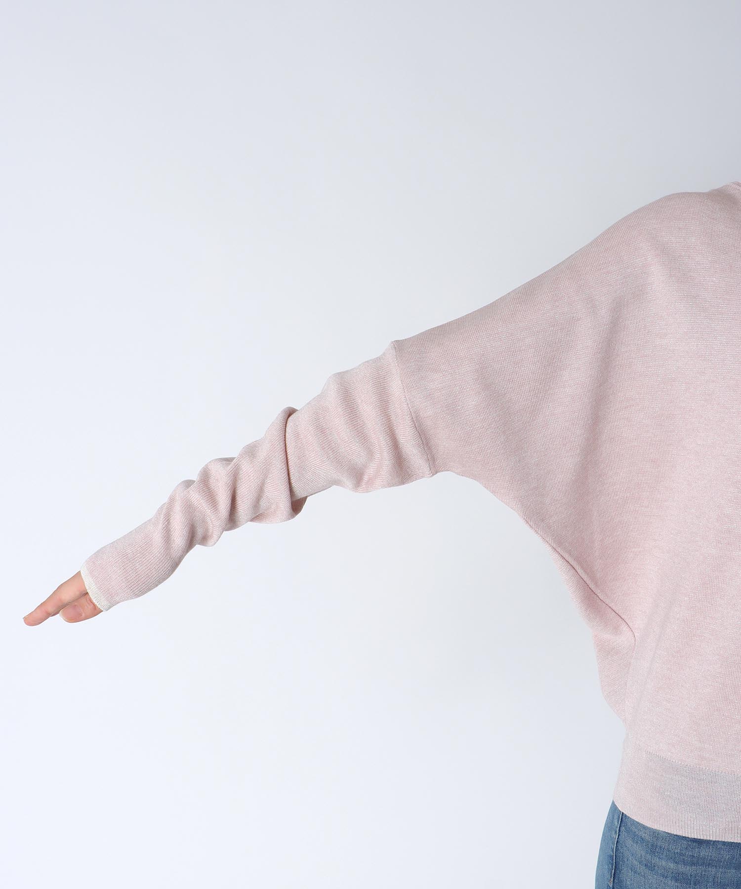 ラメ糸前後2wayドルマンニット