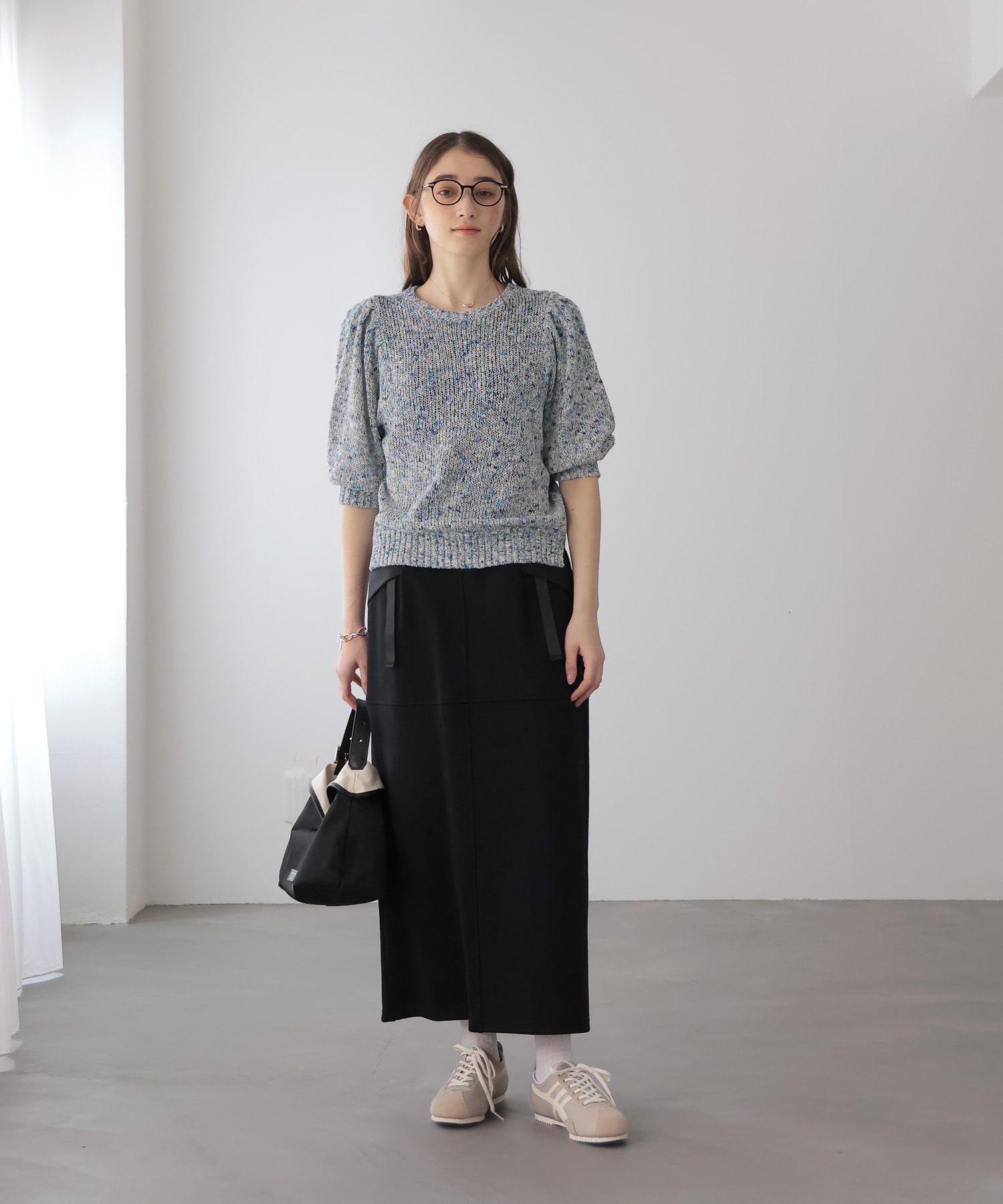 フラミンゴ×和紙パフスリーブブルオーバー