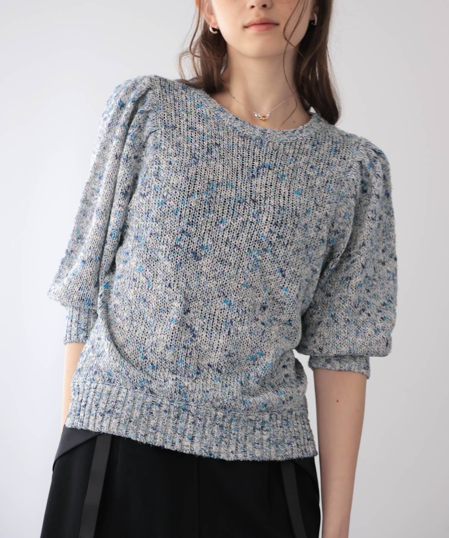 フラミンゴ×和紙パフスリーブブルオーバー