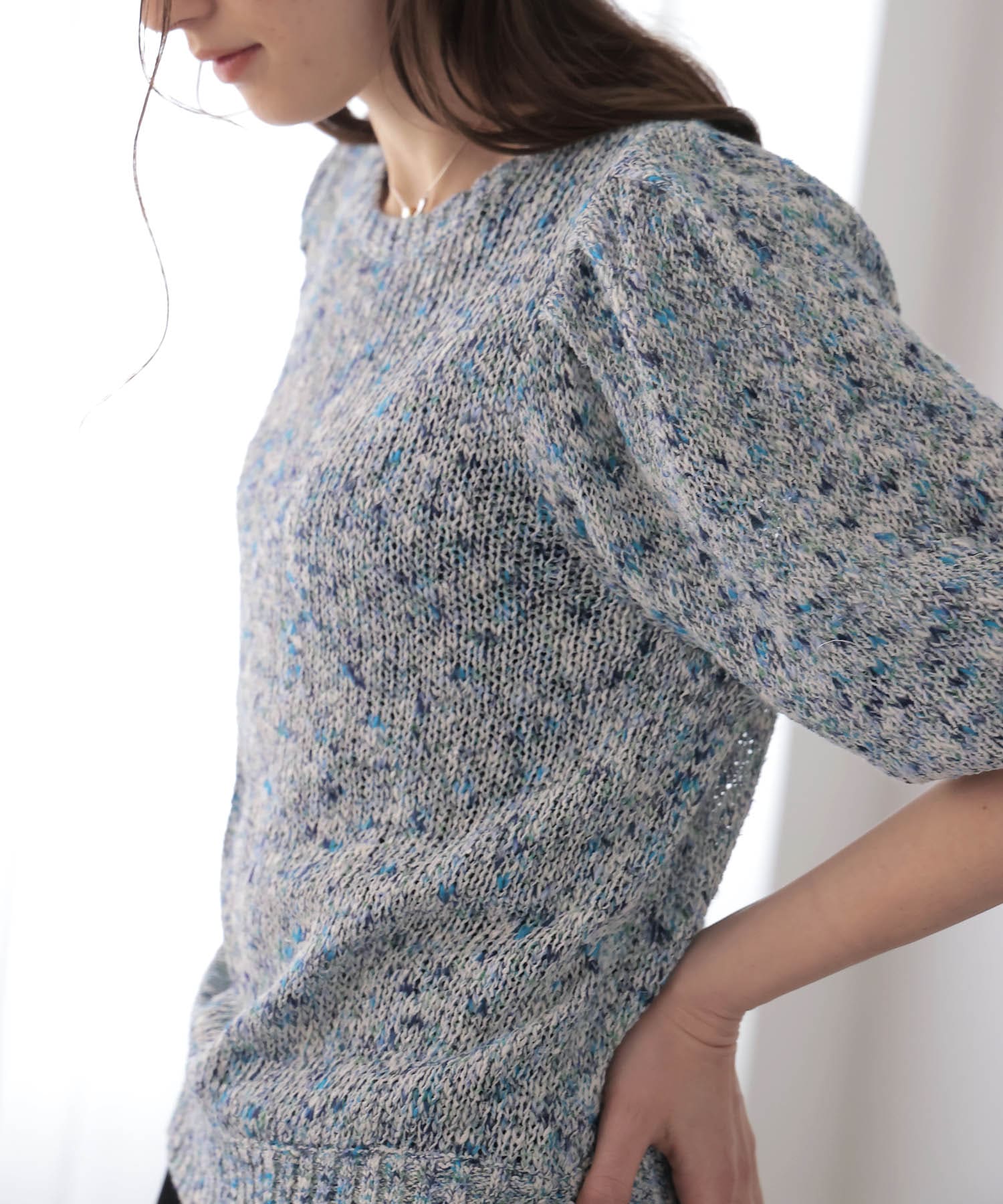 フラミンゴ×和紙パフスリーブブルオーバー