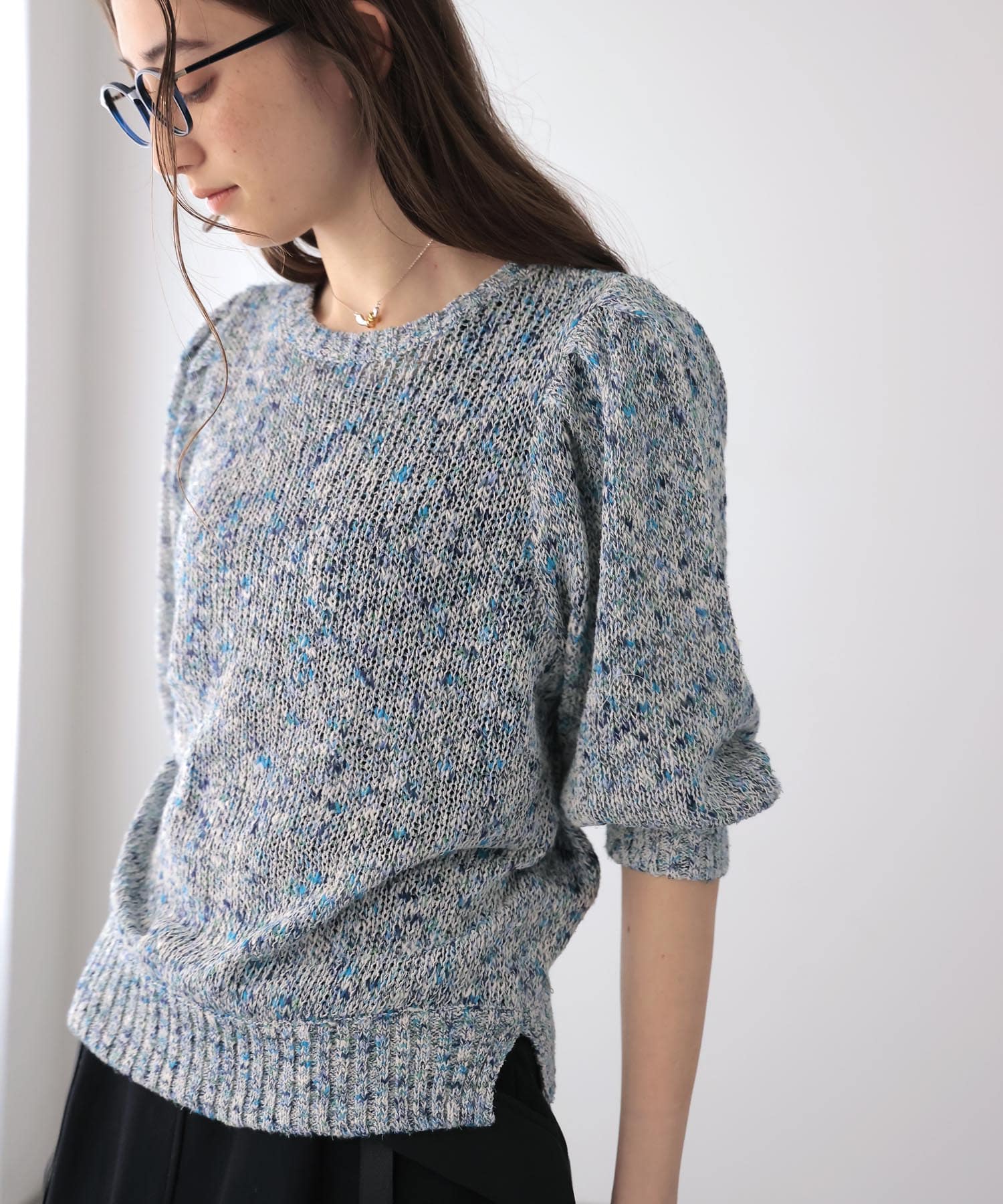 フラミンゴ×和紙パフスリーブブルオーバー