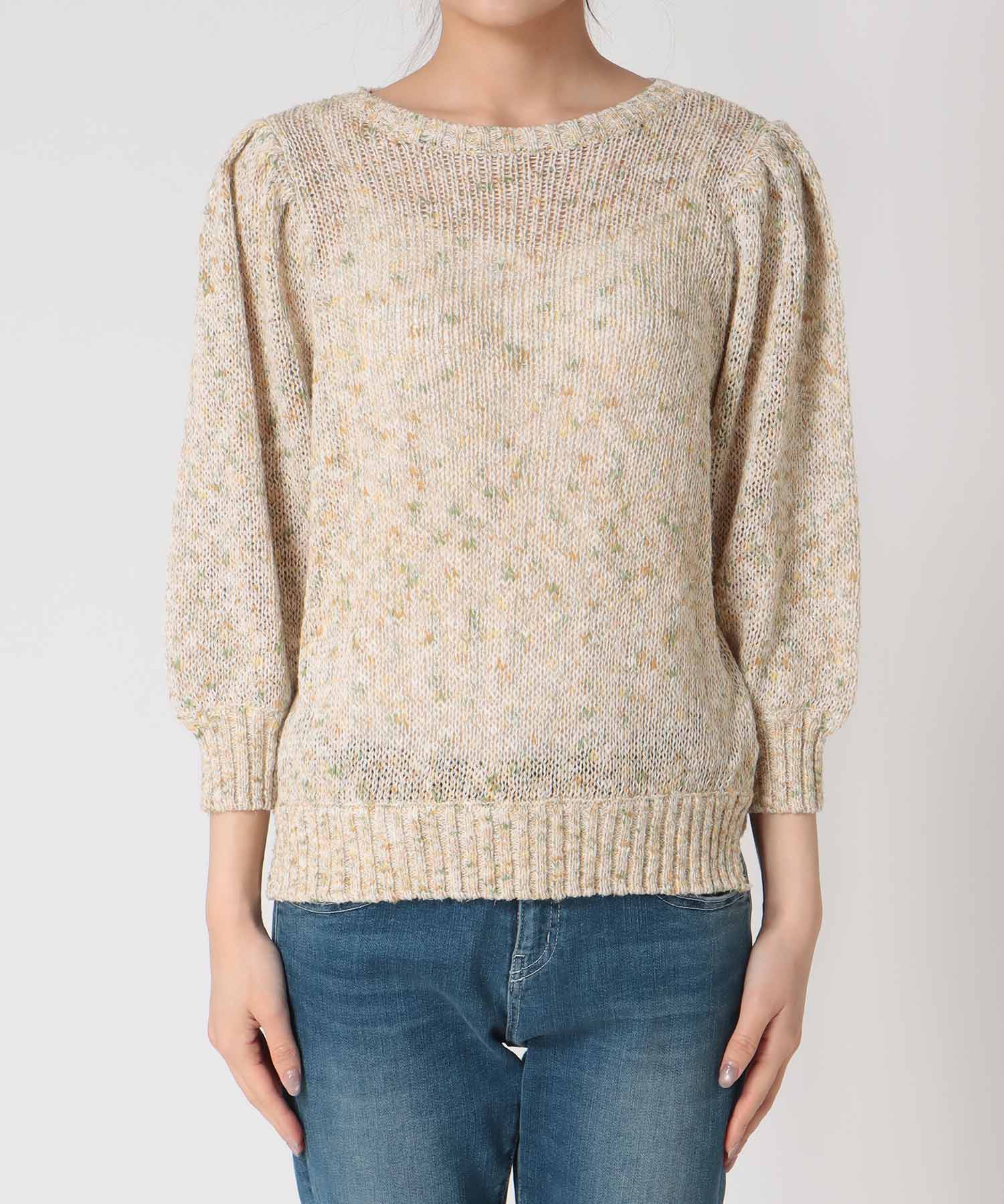 フラミンゴ×和紙パフスリーブブルオーバー