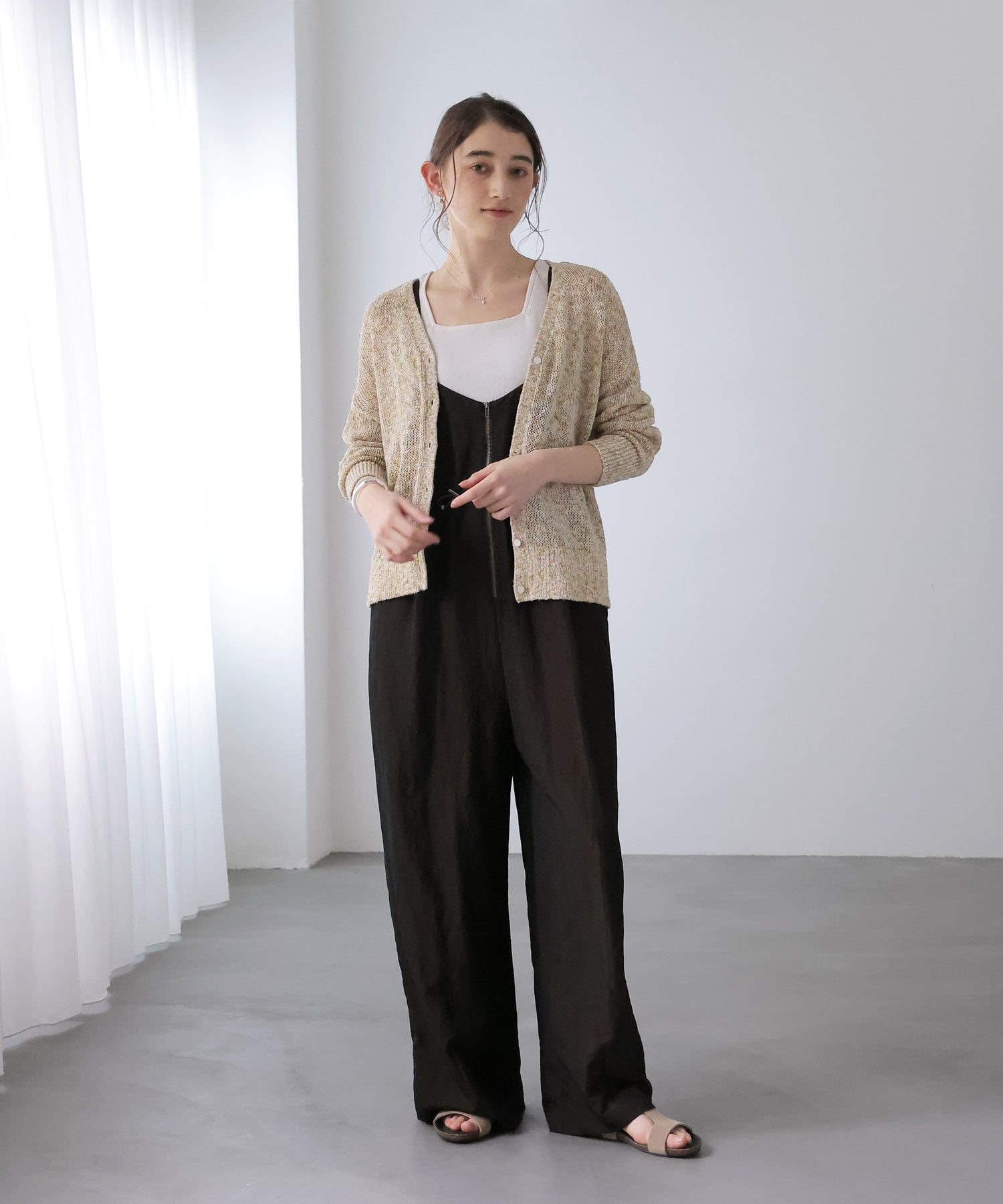 フラミンゴ×和紙2WAYカーディガン