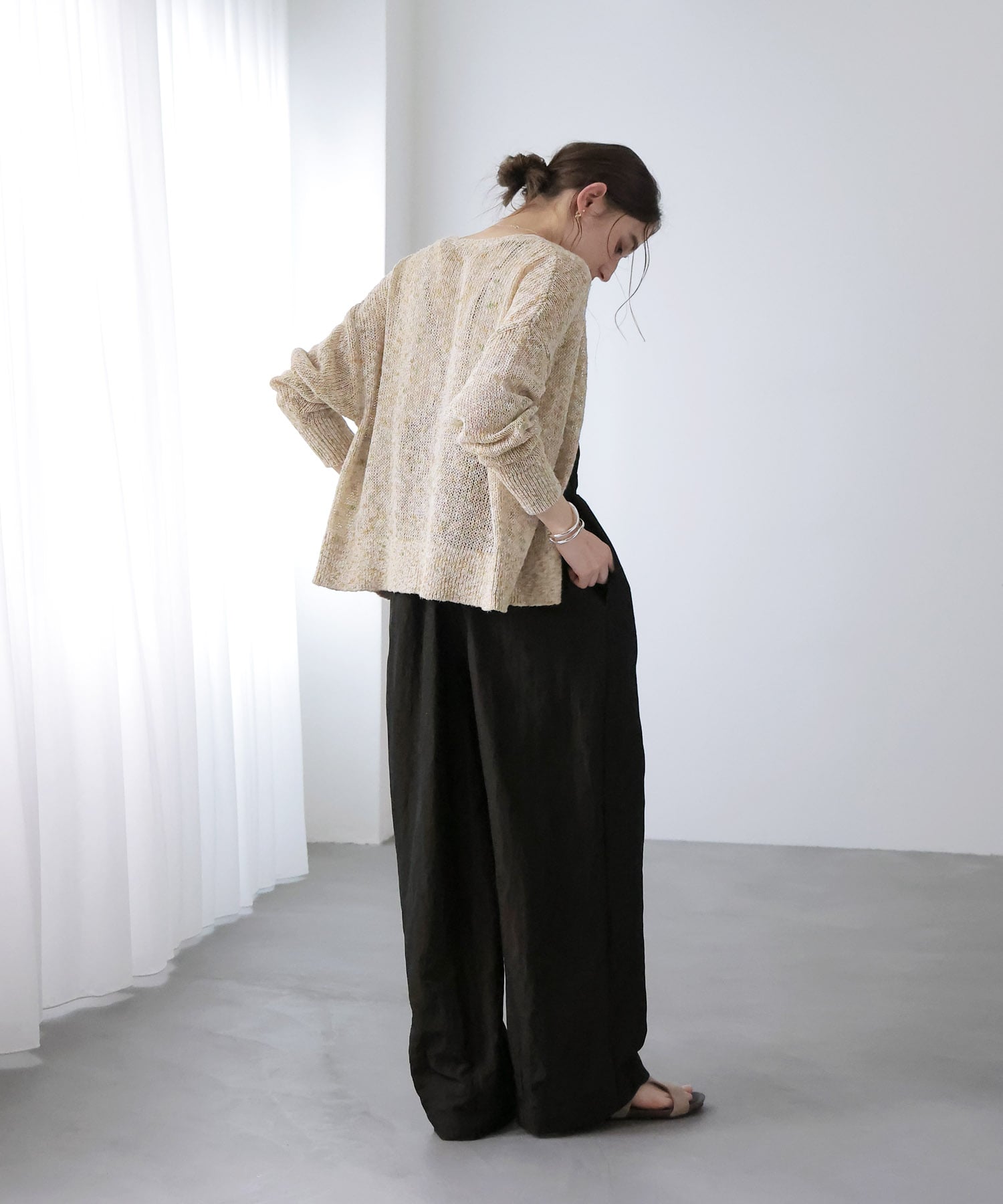 フラミンゴ×和紙2WAYカーディガン