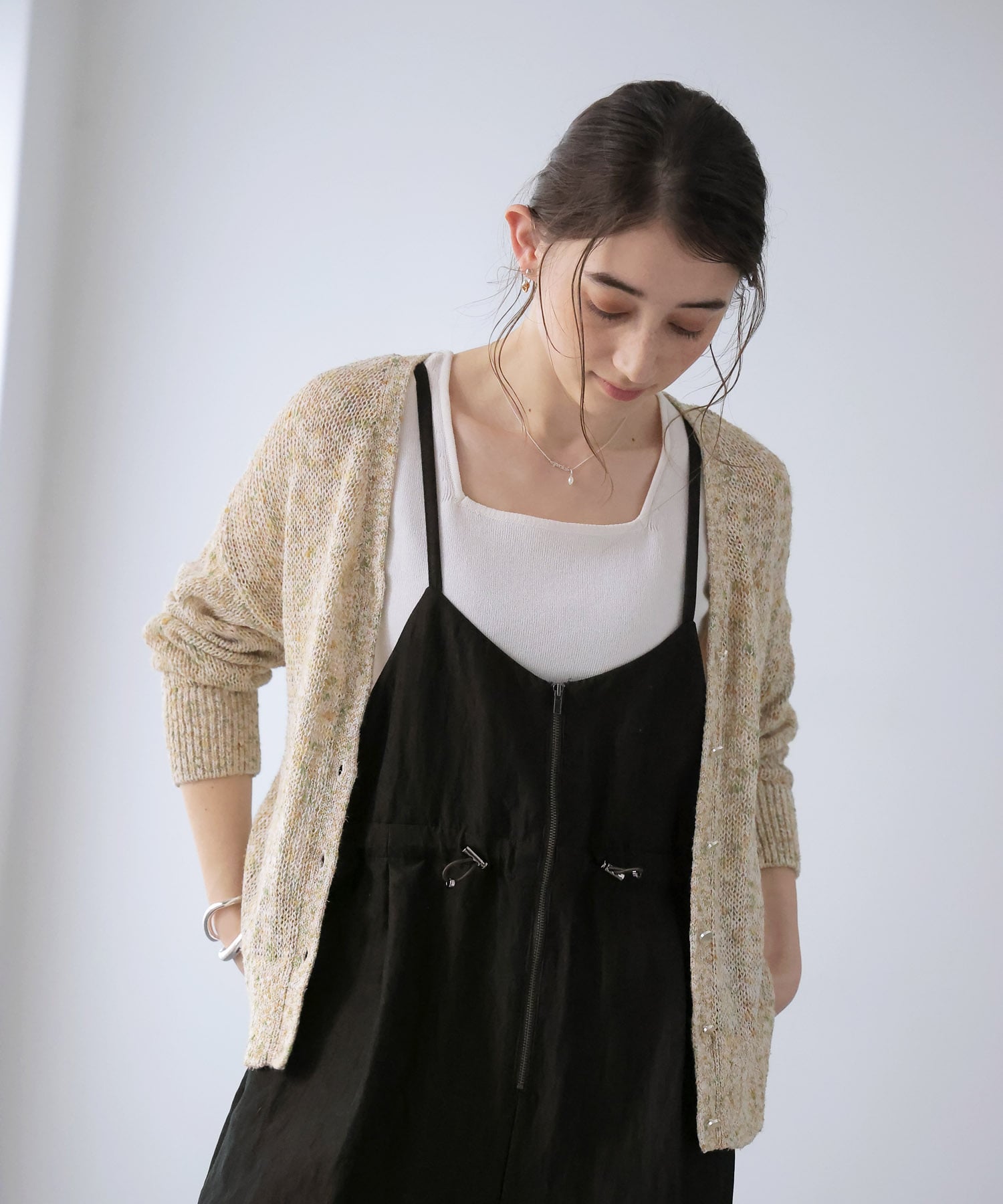 フラミンゴ×和紙2WAYカーディガン