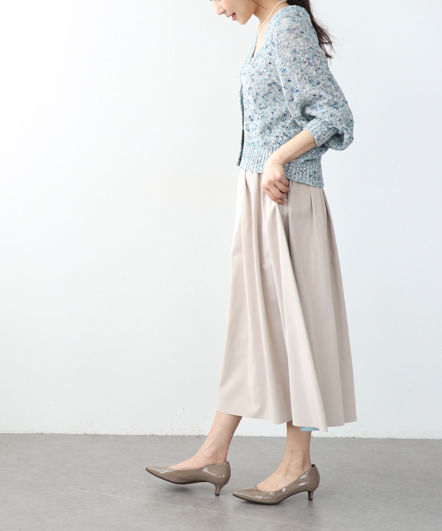 フラミンゴ×和紙ドルマンカーディガン