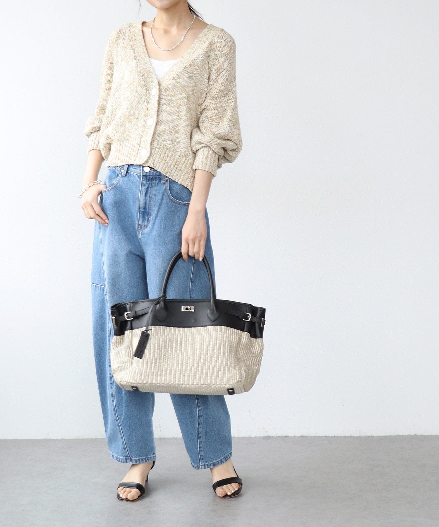 フラミンゴ×和紙ドルマンカーディガン