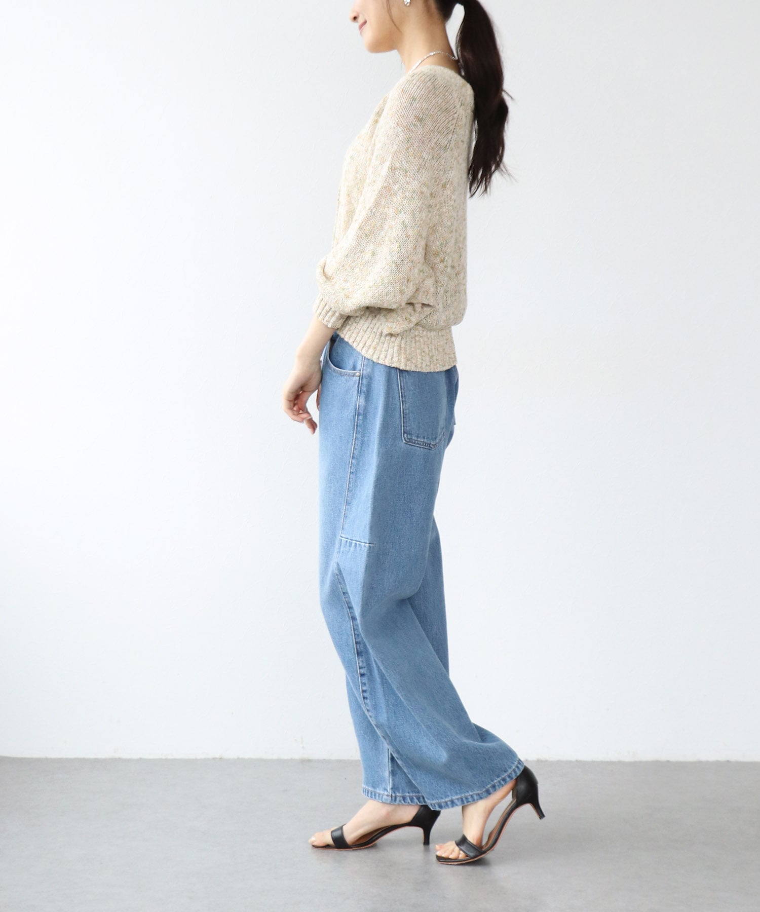 フラミンゴ×和紙ドルマンカーディガン