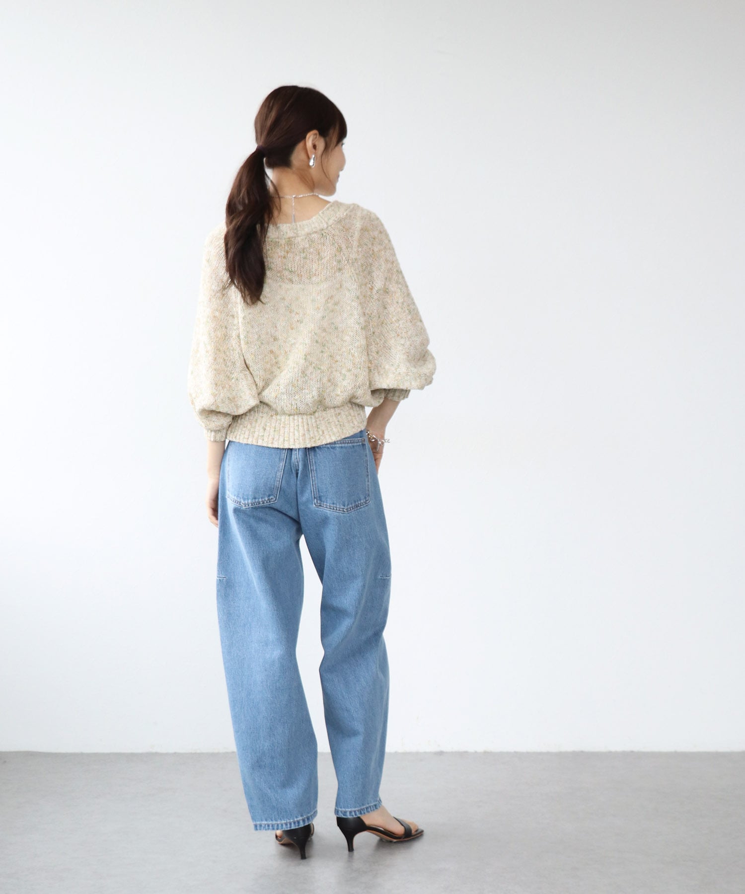 フラミンゴ×和紙ドルマンカーディガン