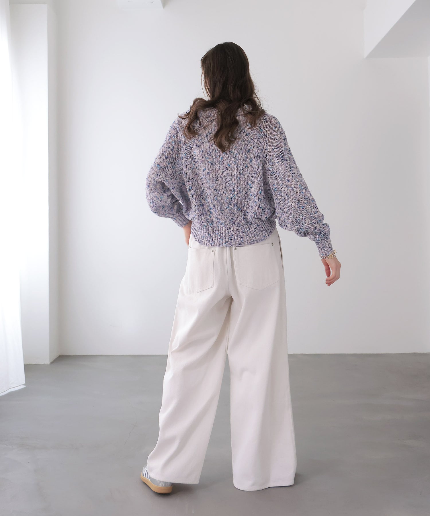 フラミンゴ×和紙ドルマンカーディガン