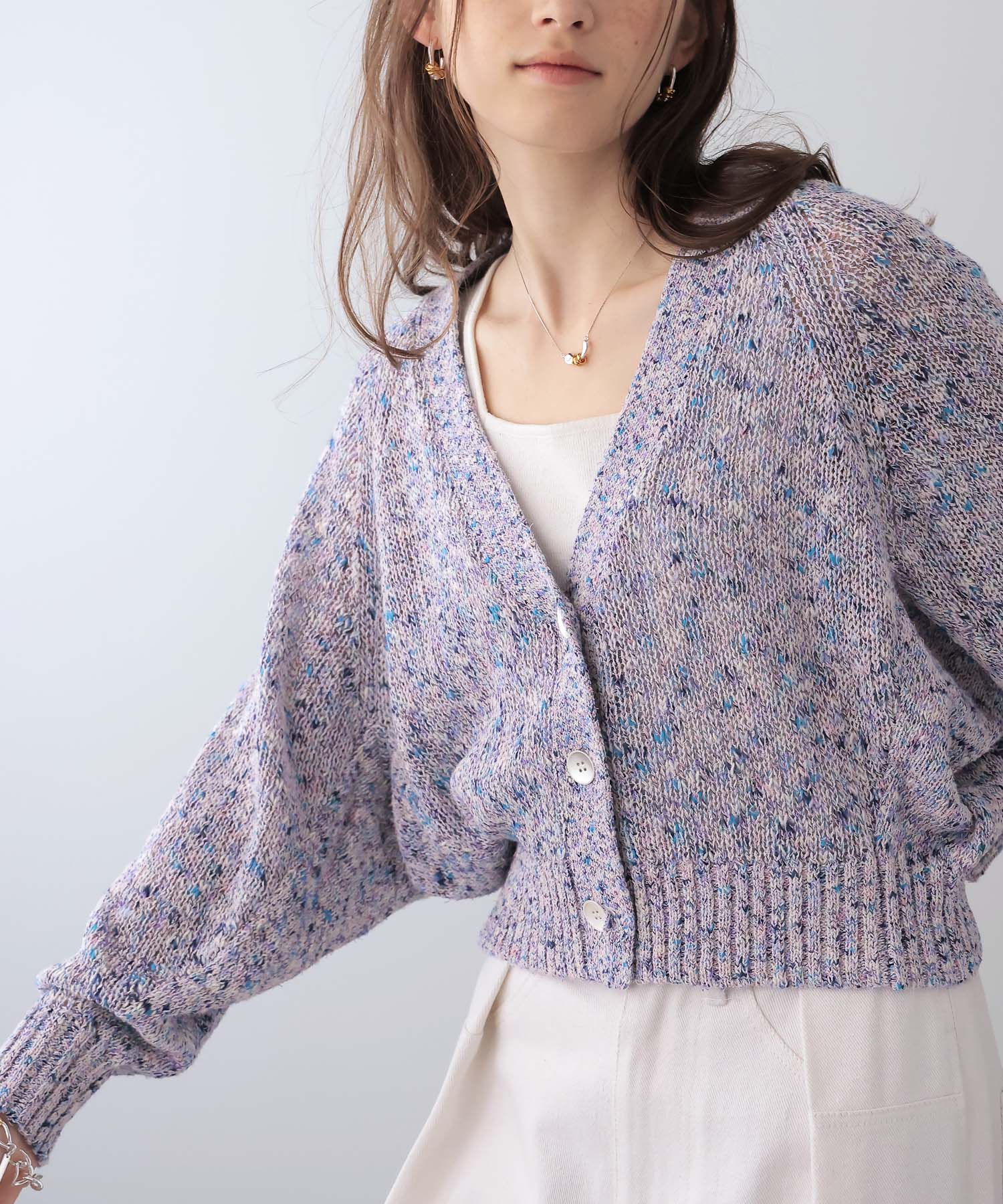 フラミンゴ×和紙ドルマンカーディガン