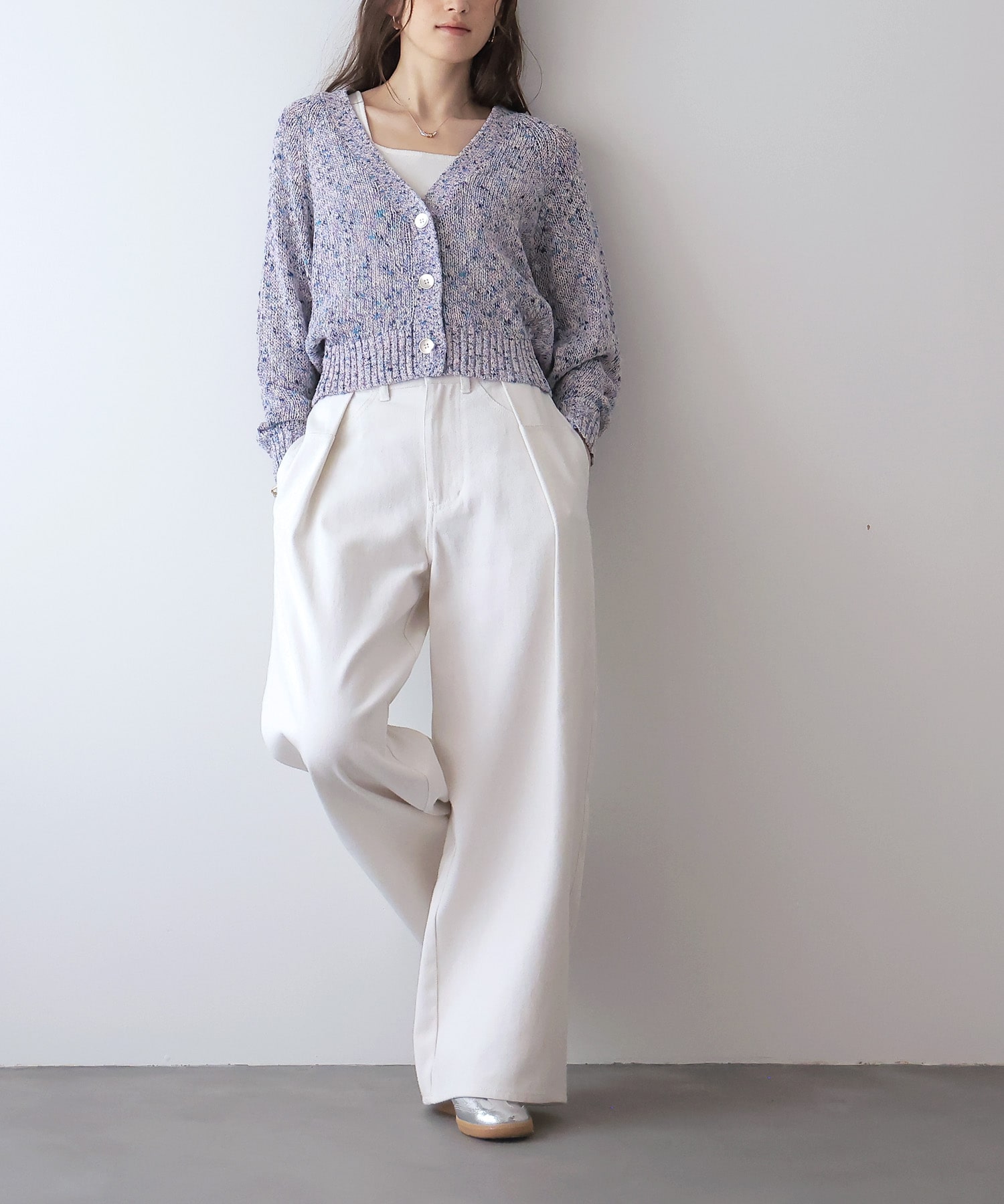 フラミンゴ×和紙ドルマンカーディガン