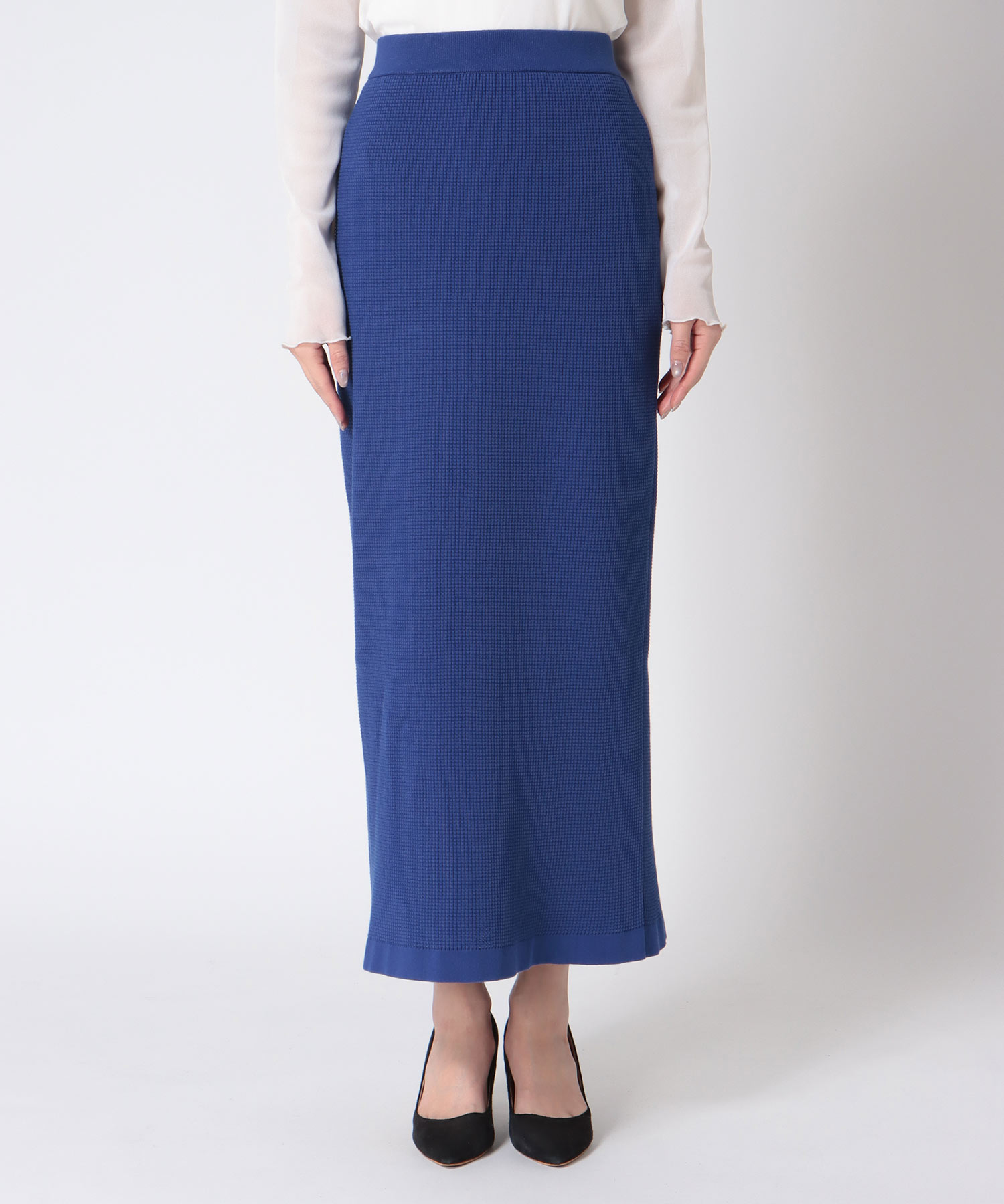 ワッフル編みロングスカート