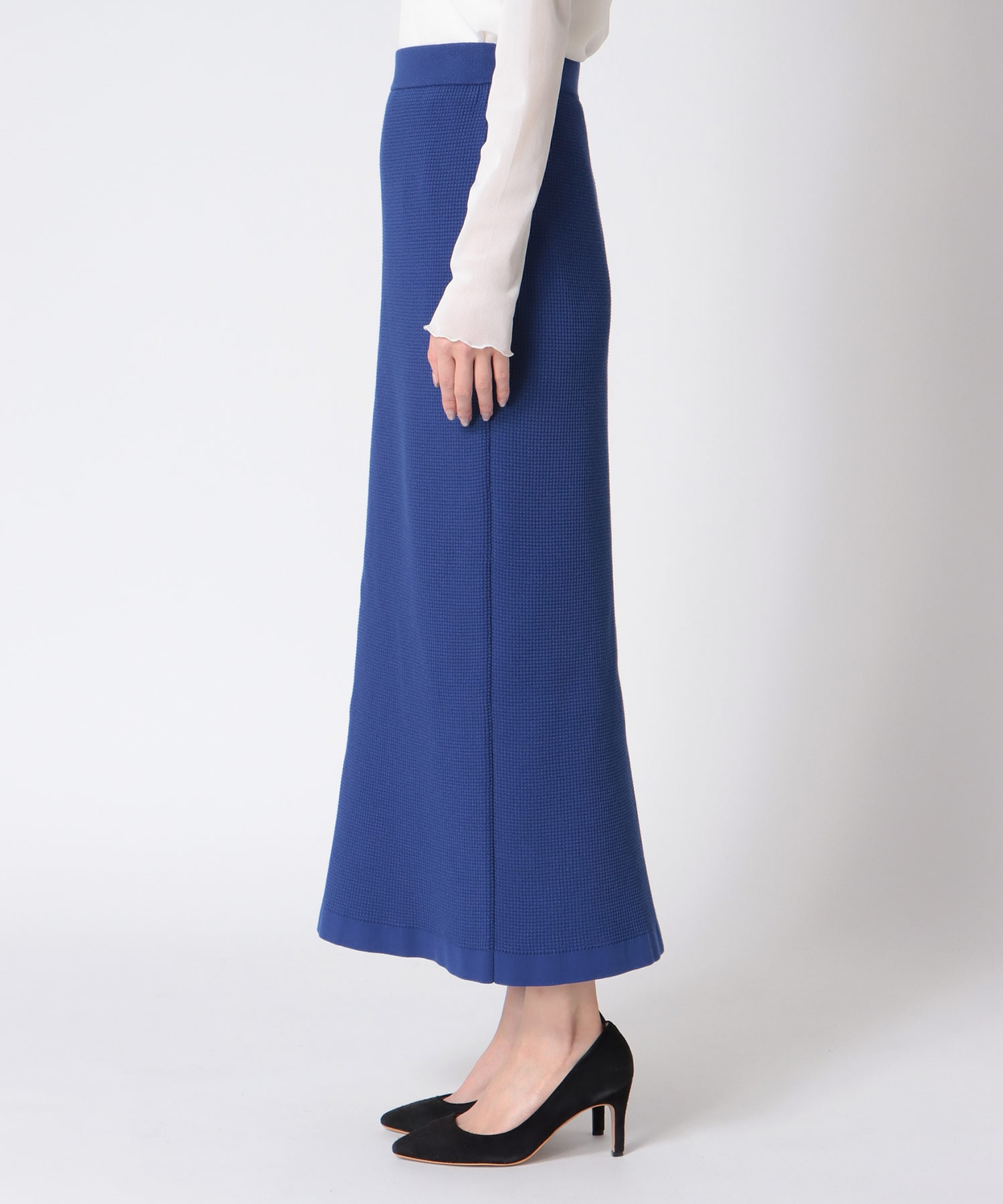 ワッフル編みロングスカート