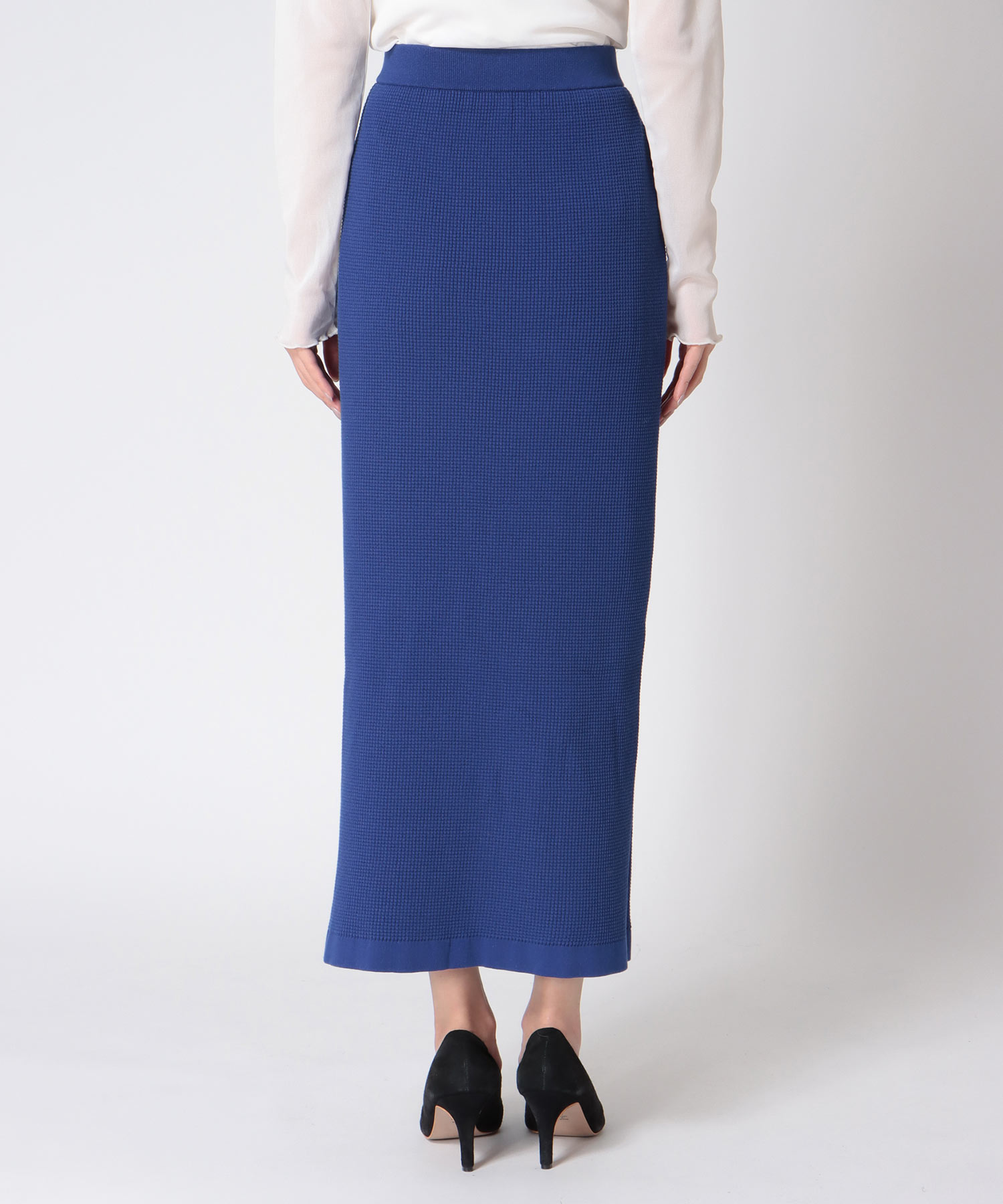 ワッフル編みロングスカート