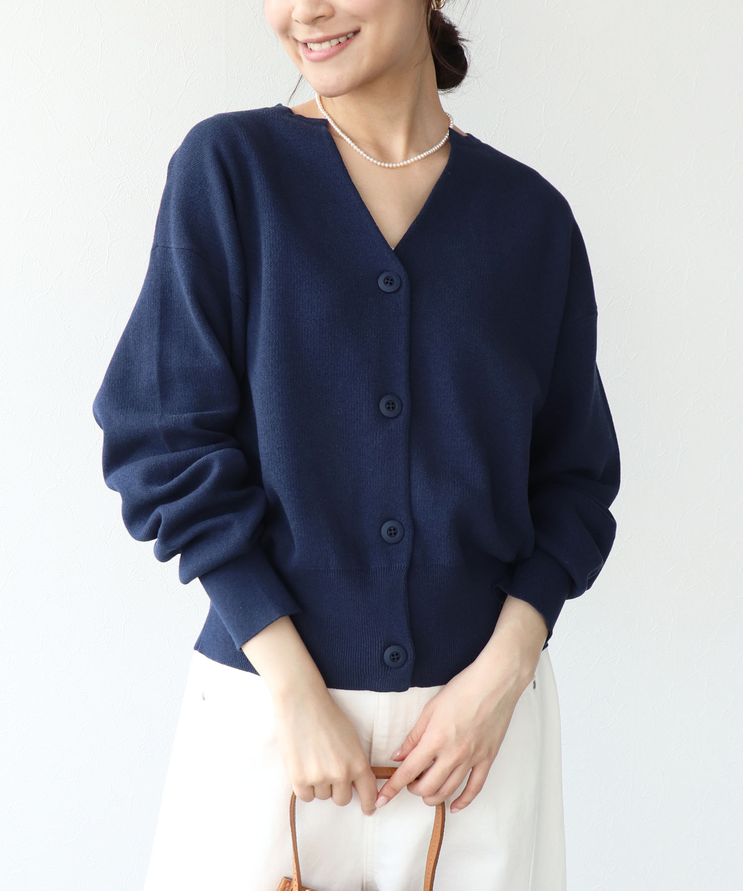 キーネックリラックスカーディガン