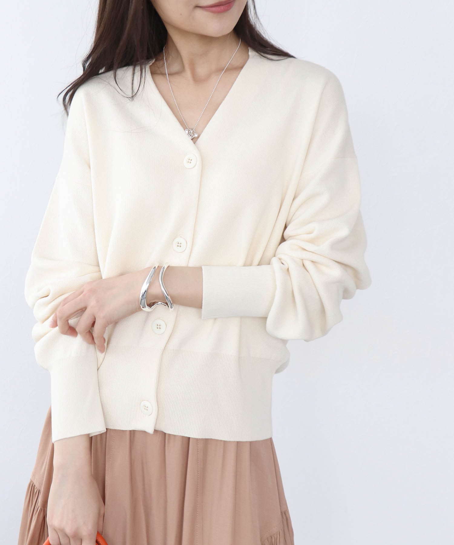 キーネックリラックスカーディガン